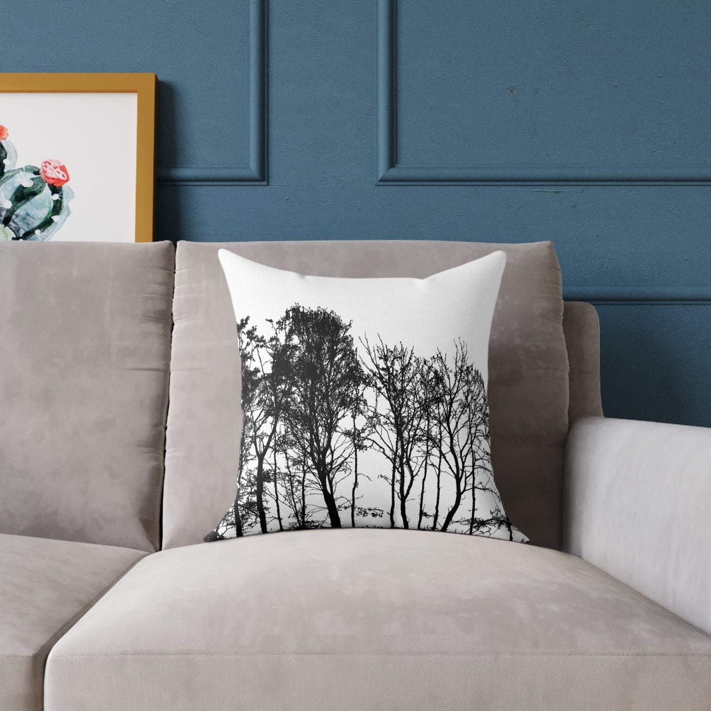 Dead Calm Treeline Silhouette Pillow β Stark Nature Accent for Lovers of the Bare & Bold - Canvas Throw Pillow