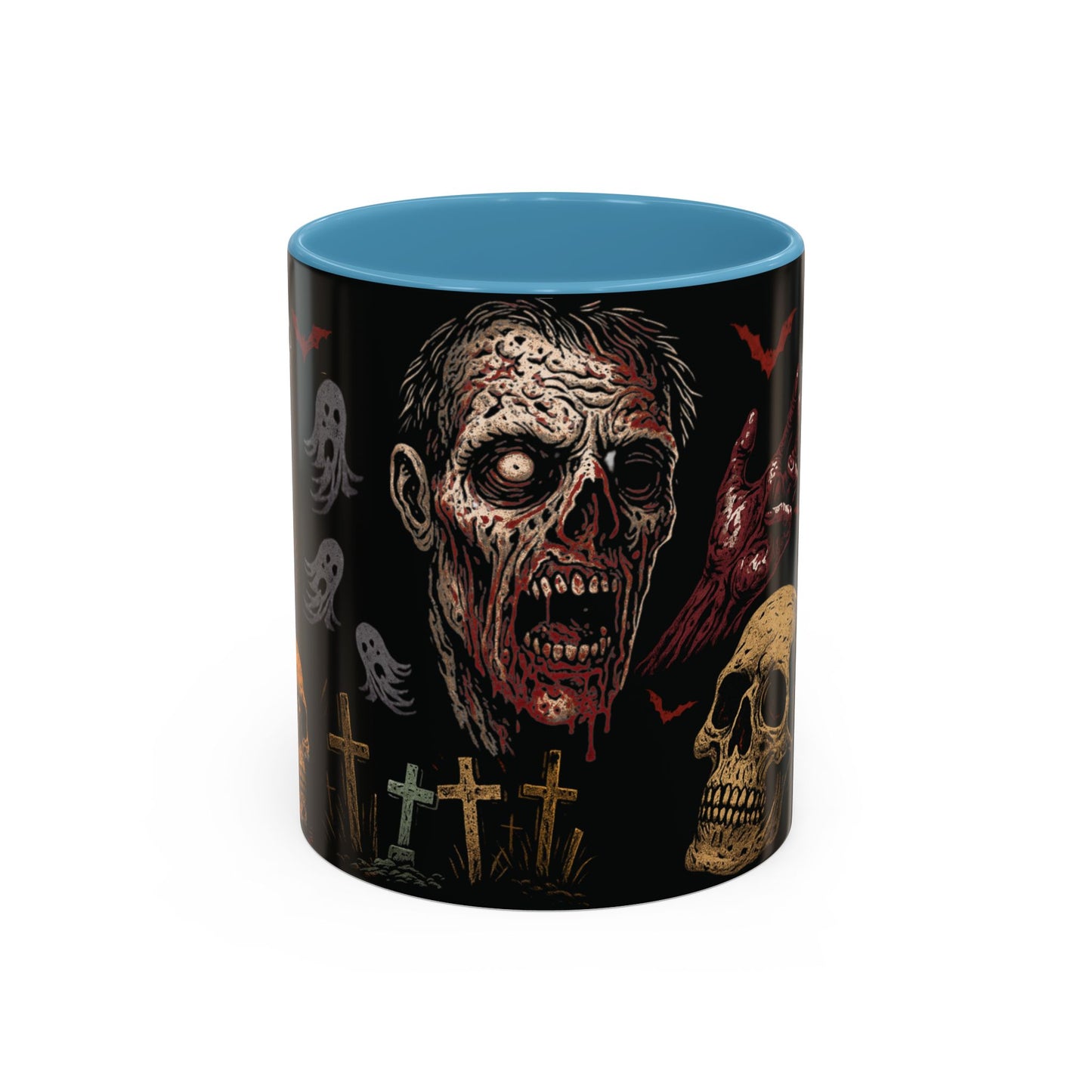 Horror Coffee Mug – Zombie Graveyard Halloween Design – 11oz & 15oz Ceramic – Creepy Goth Kitchen Decor