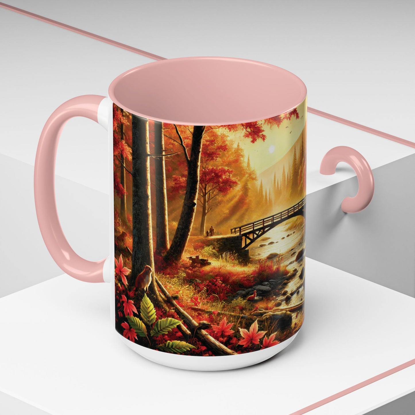 Cozy Autumn Cabin Mug | Fall Vibes Accent Coffee Mug (11oz/15oz)