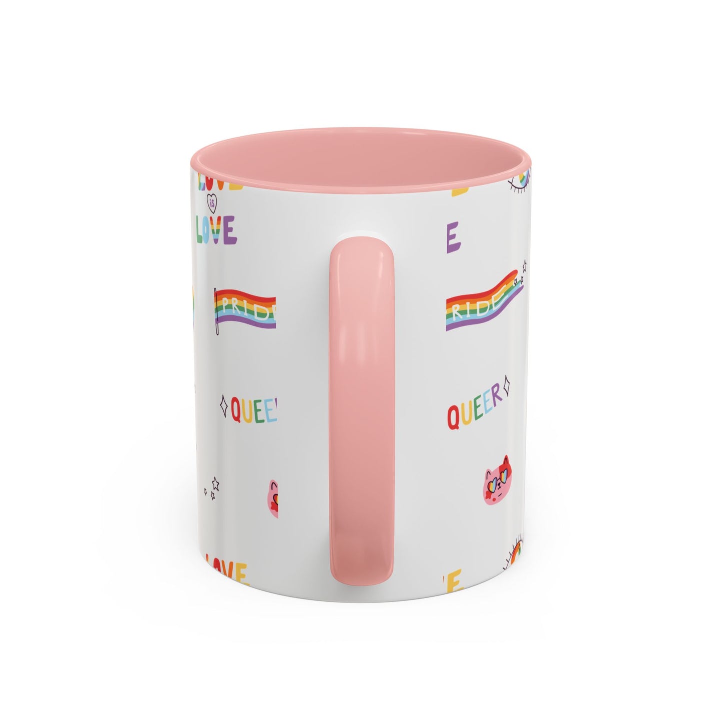 Minimalist Pride Accent Mug | LGBTQ+ Love Ceramic Cup | 11oz & 15oz