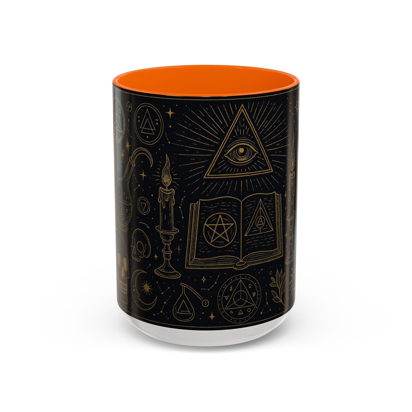Witchy Aesthetic Coffee Mug โ 15oz Black & Purple Ceramic with Occult Symbols โ Goth Kitchen Decor, Halloween Gift Idea - 11oz/15oz