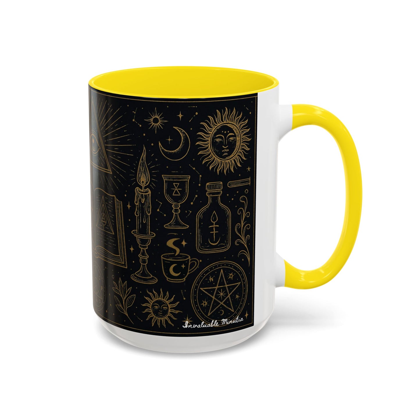 Witchy Aesthetic Coffee Mug โ 15oz Black & Purple Ceramic with Occult Symbols โ Goth Kitchen Decor, Halloween Gift Idea - 11oz/15oz