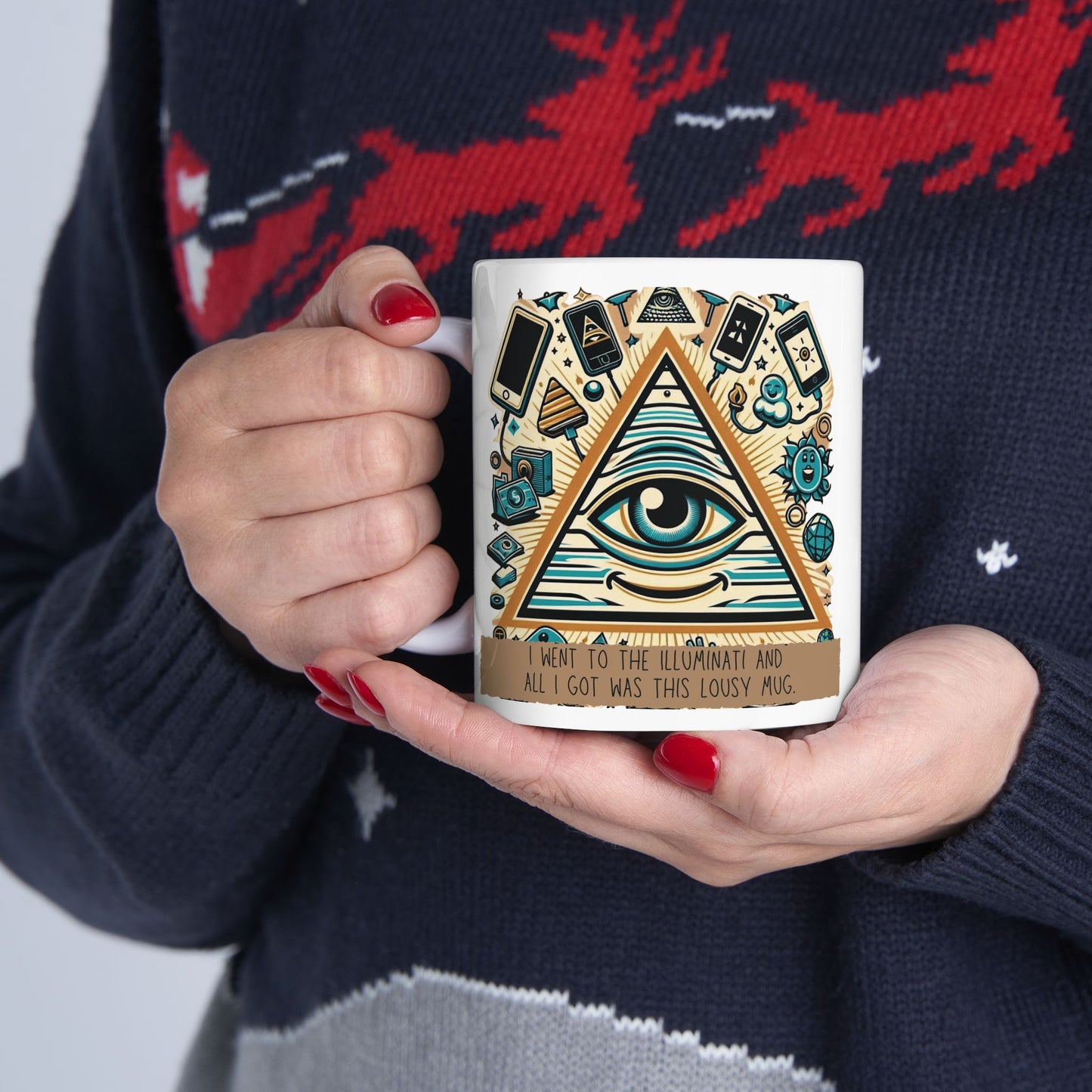 ๐๏ธ Illuminati Ceramic Coffee Mug โ 11oz & 15oz โ Fun Conspiracy Theory Gift