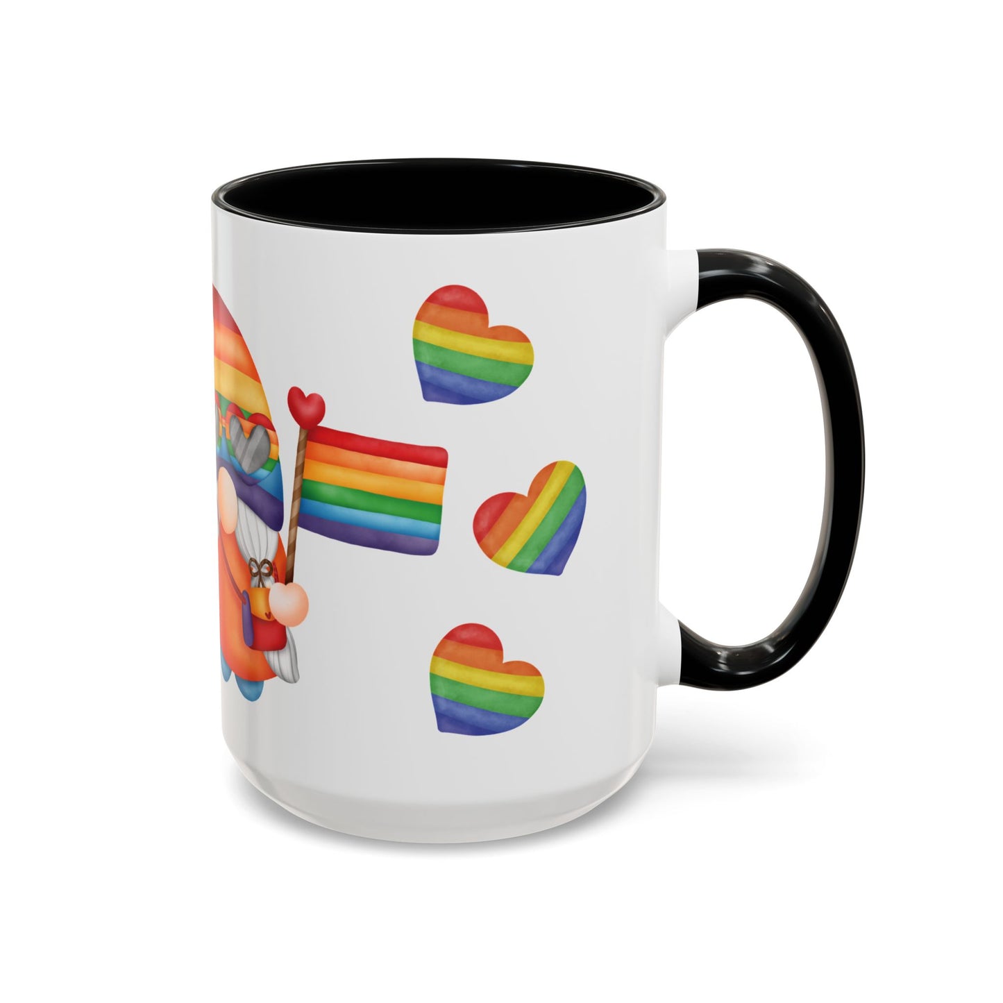Pride Gnome Accent Mug | Rainbow Love Coffee Cup | 11oz & 15oz