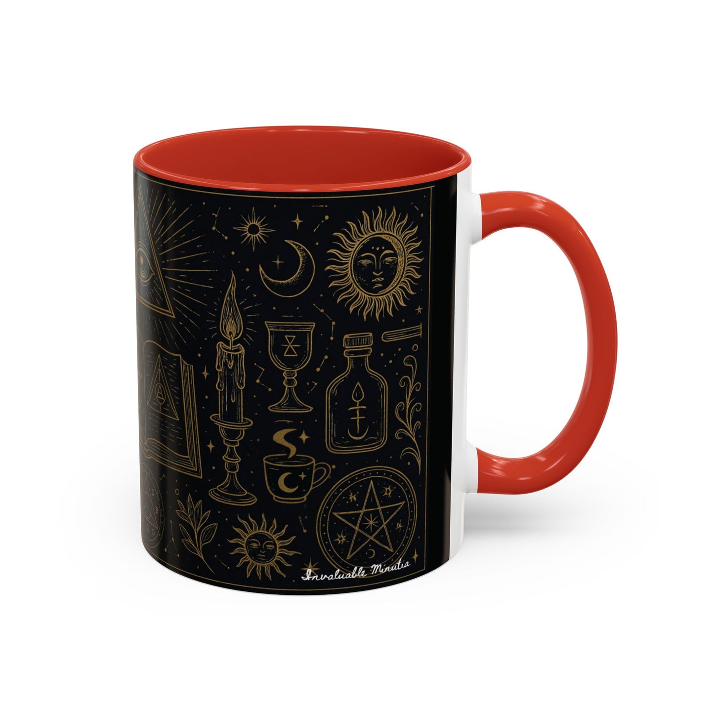 Witchy Aesthetic Coffee Mug โ 15oz Black & Purple Ceramic with Occult Symbols โ Goth Kitchen Decor, Halloween Gift Idea - 11oz/15oz