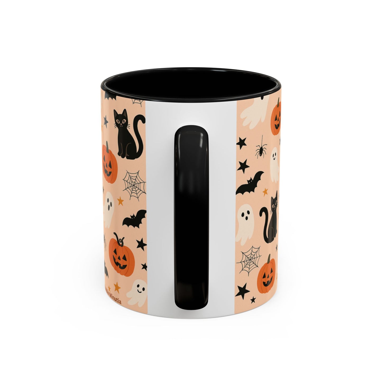 Halloween Color Accent Mug β Ghosts, Pumpkins & Black Cats, Fall Coffee Cup (11oz & 15oz) β Boutique Spooky Season Drinkware