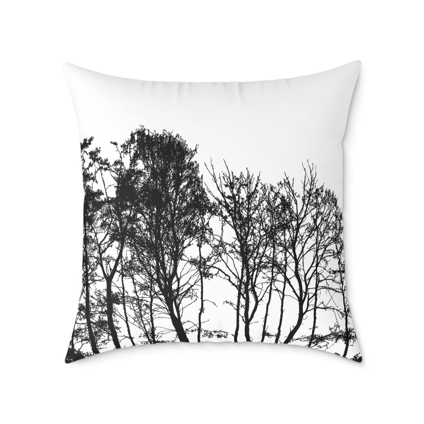 Dead Calm Treeline Silhouette Pillow β Stark Nature Accent for Lovers of the Bare & Bold - Canvas Throw Pillow