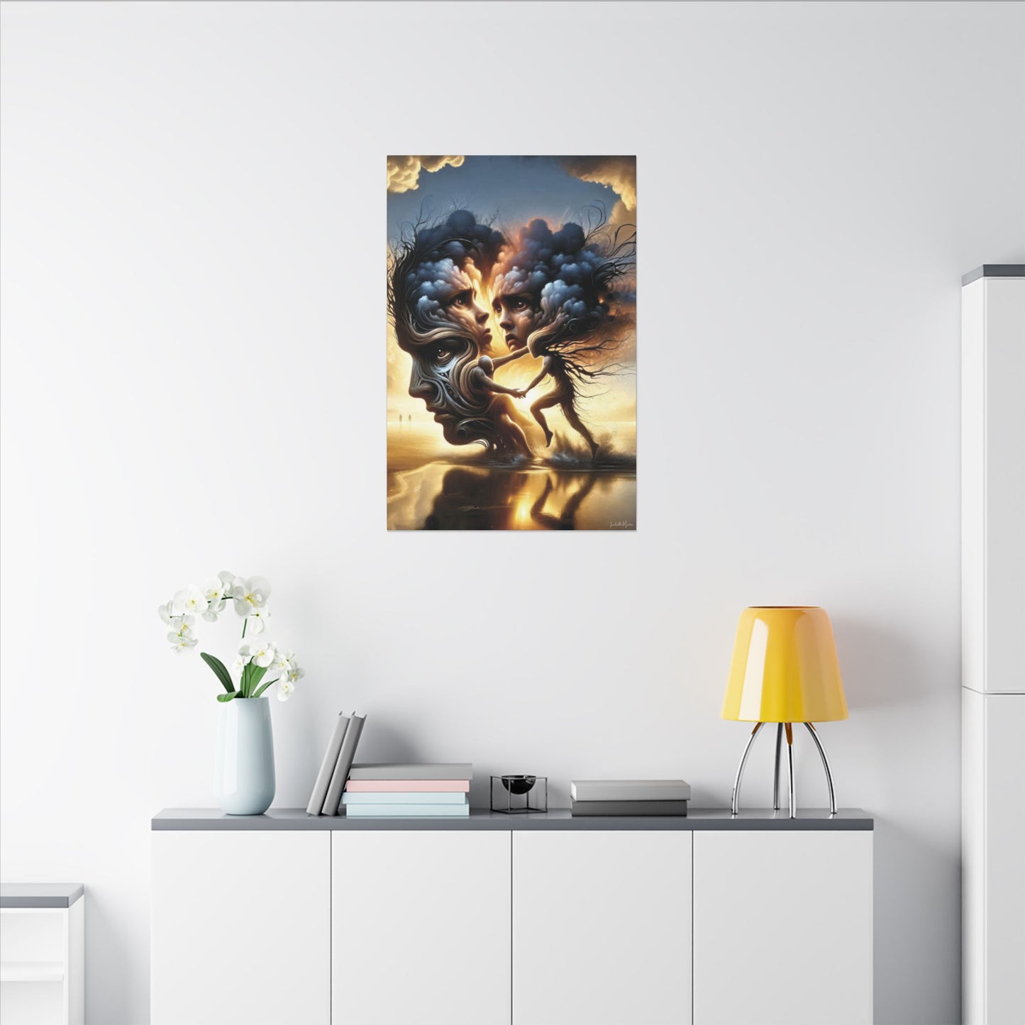 The Insatiable Lovers – Surreal Fantasy Canvas Wall Art | Premium Stretched Print