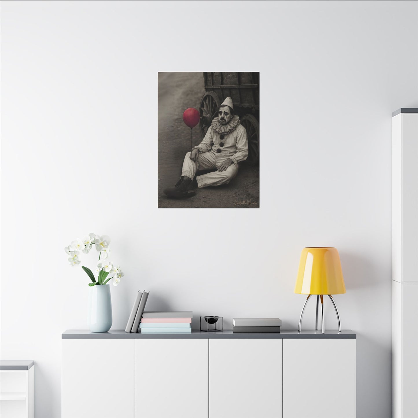 The Clown – Matte Canvas Print (Gallery-Wrapped) 0.75" – Vintage Circus-Inspired Canvas Wall Art