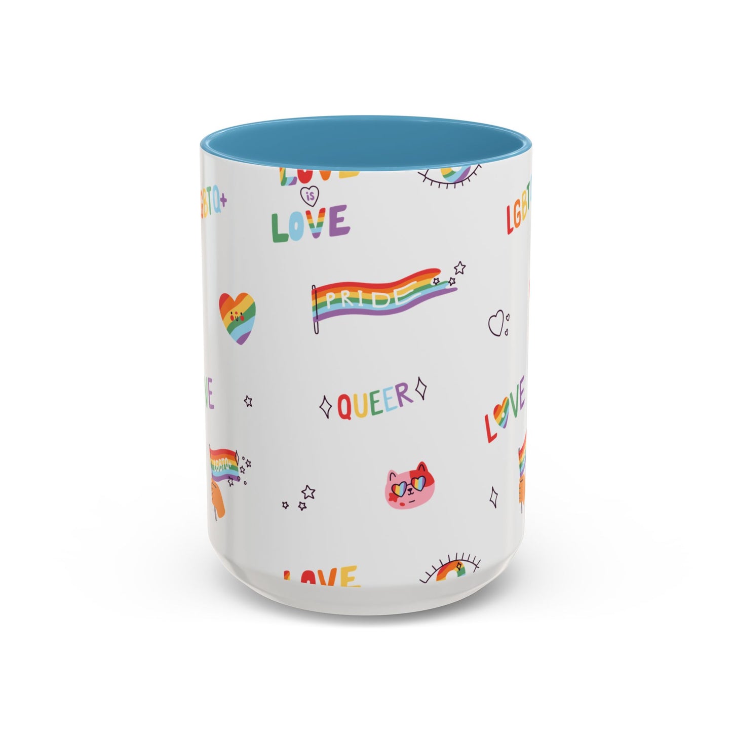 Minimalist Pride Accent Mug | LGBTQ+ Love Ceramic Cup | 11oz & 15oz