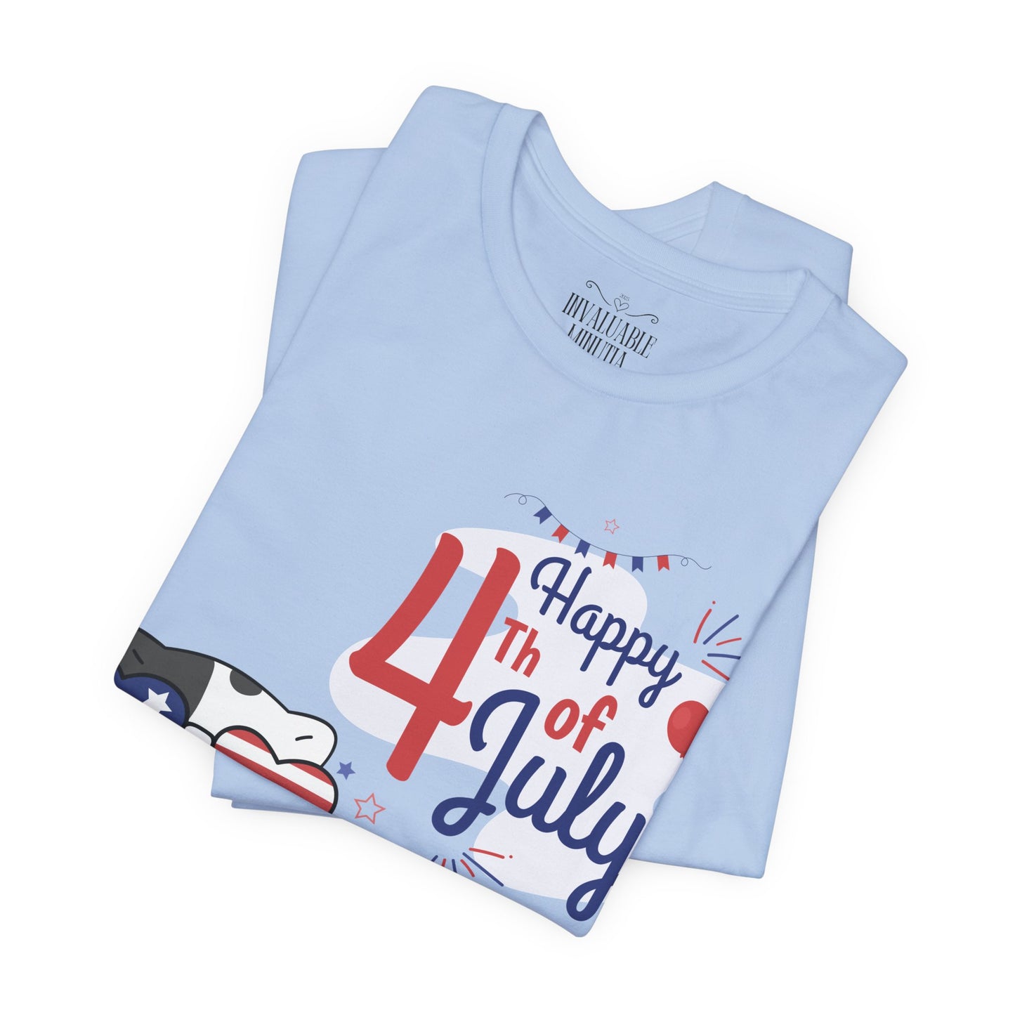 Patriotic Party Cat Tee – Happy 4th of July – Unisex Bella+Canvas Jersey Tee - 4th of July Tee