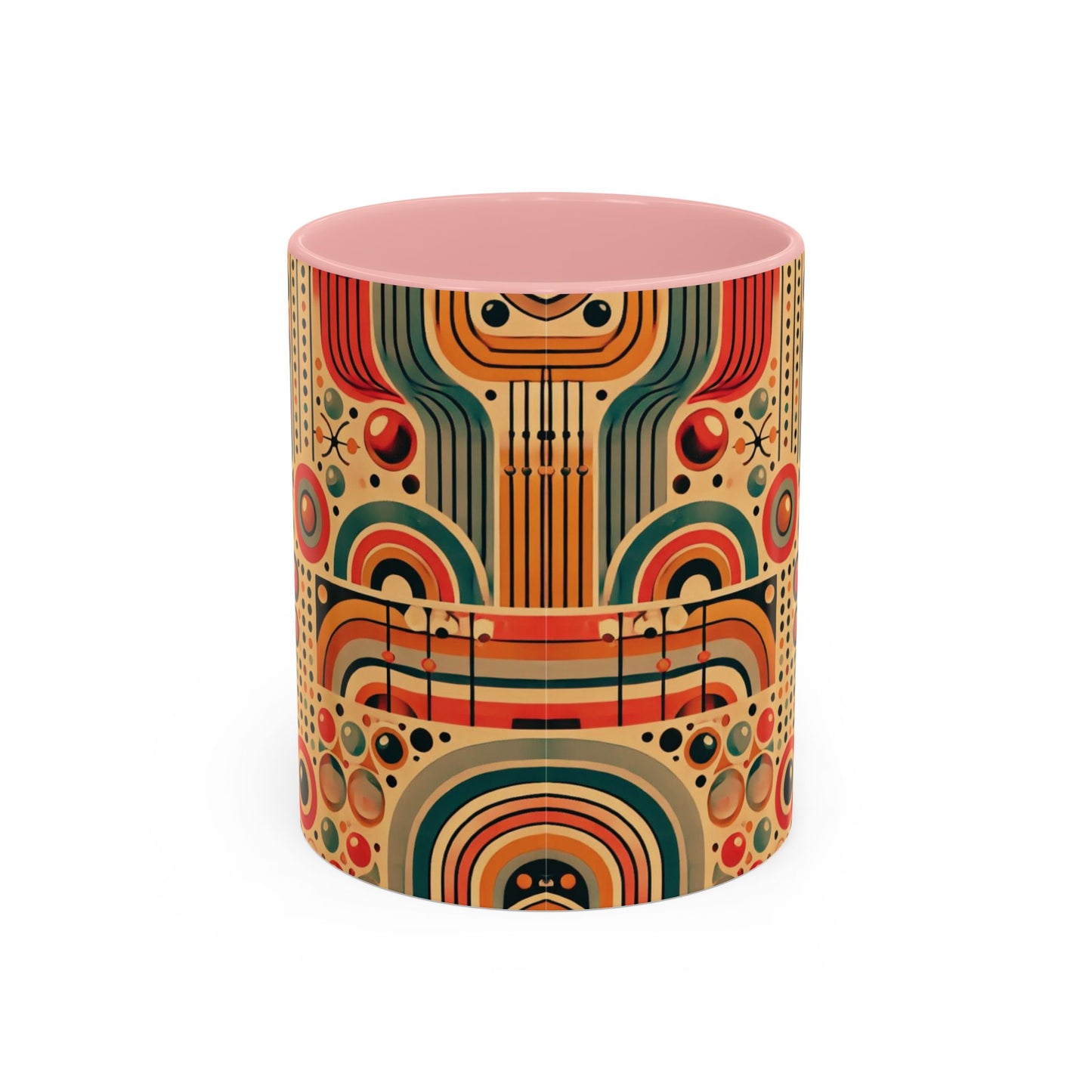 πΏ Retro Boho Accent Coffee Mug | 11oz & 15oz Ceramic Cup | Custom Colors Available
