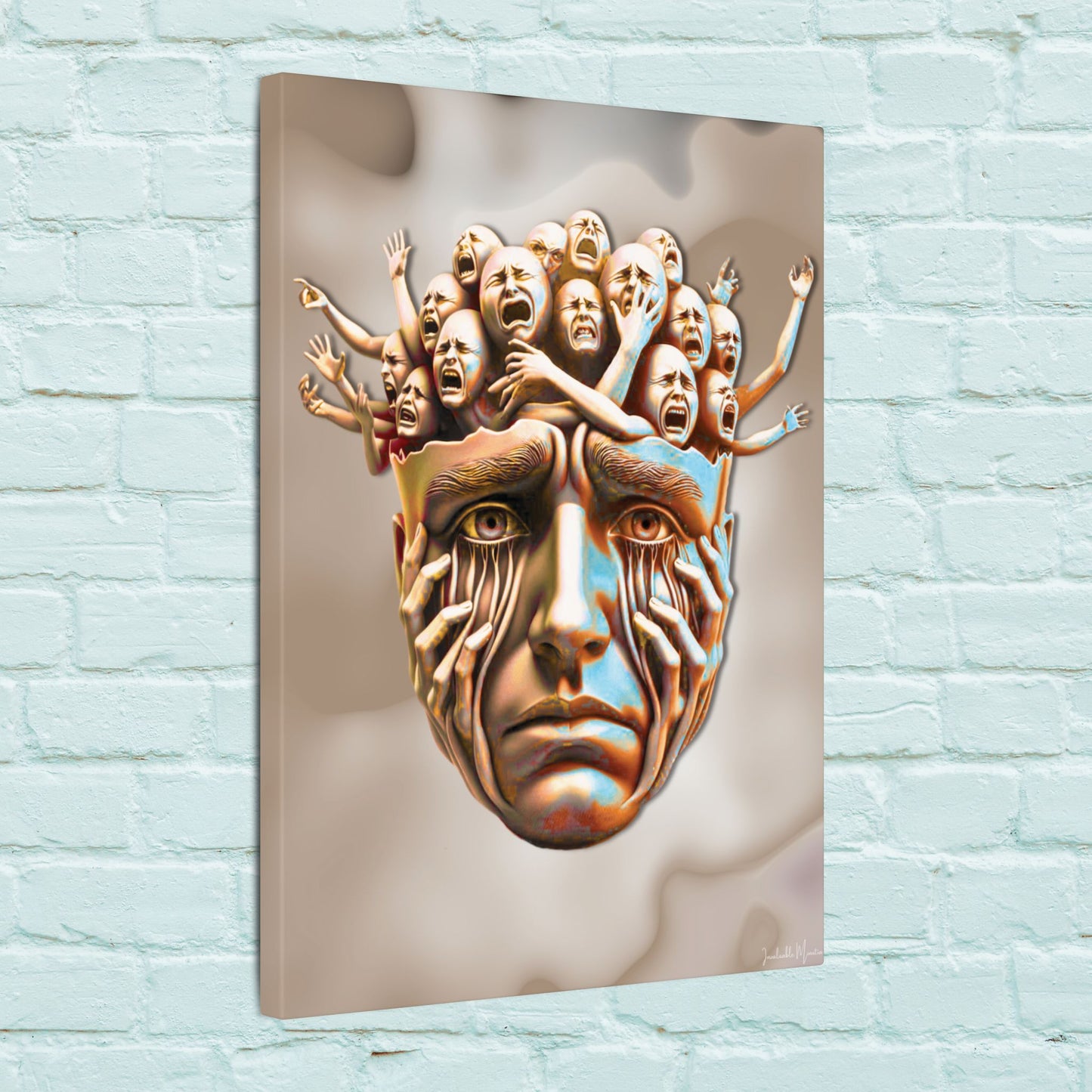 "Known." – Emotional Expressionism Stretched Vertical Canvas Wall Art - ADHD, Anxiety, Depression Reflection