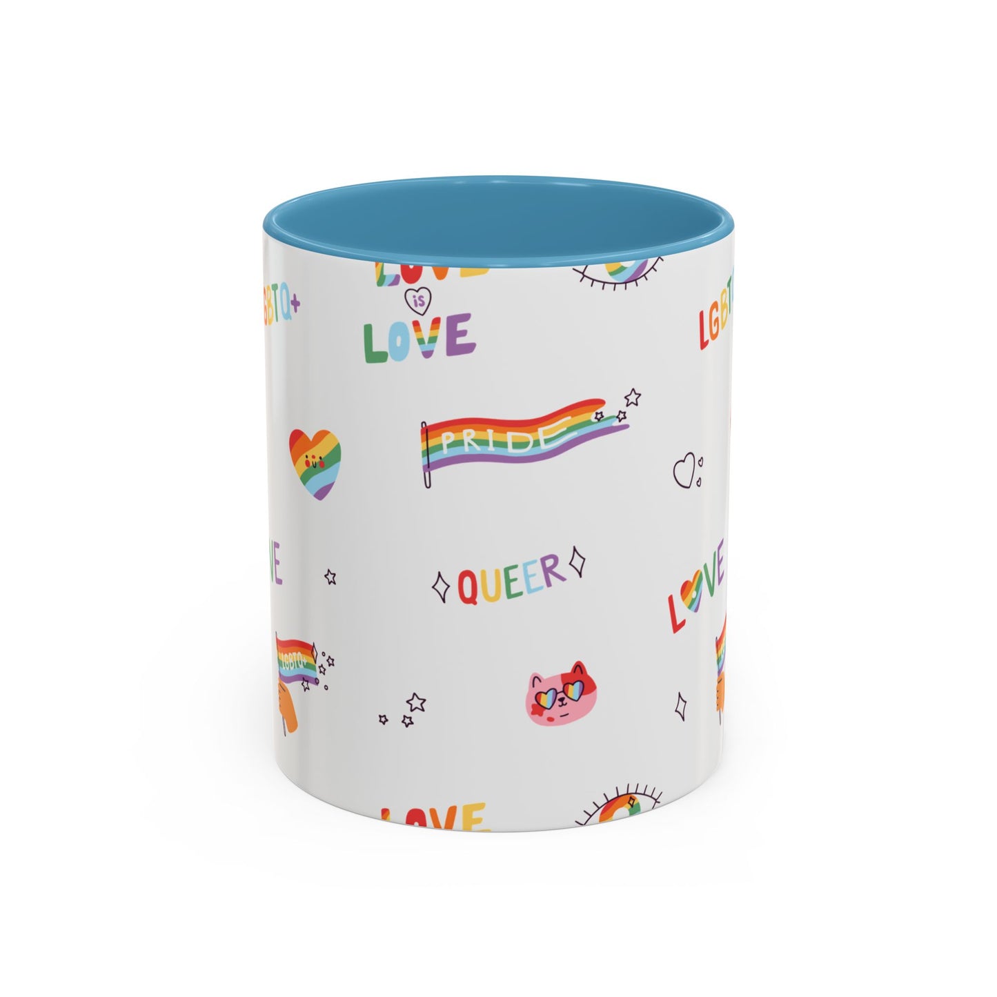 Minimalist Pride Accent Mug | LGBTQ+ Love Ceramic Cup | 11oz & 15oz
