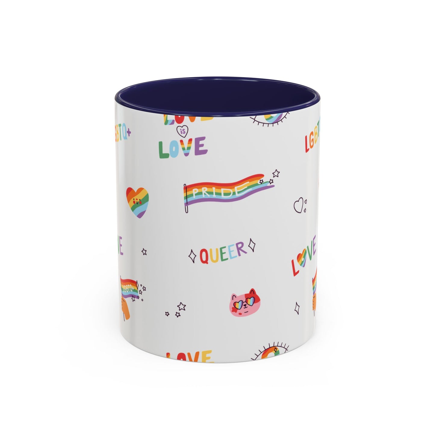 Minimalist Pride Accent Mug | LGBTQ+ Love Ceramic Cup | 11oz & 15oz