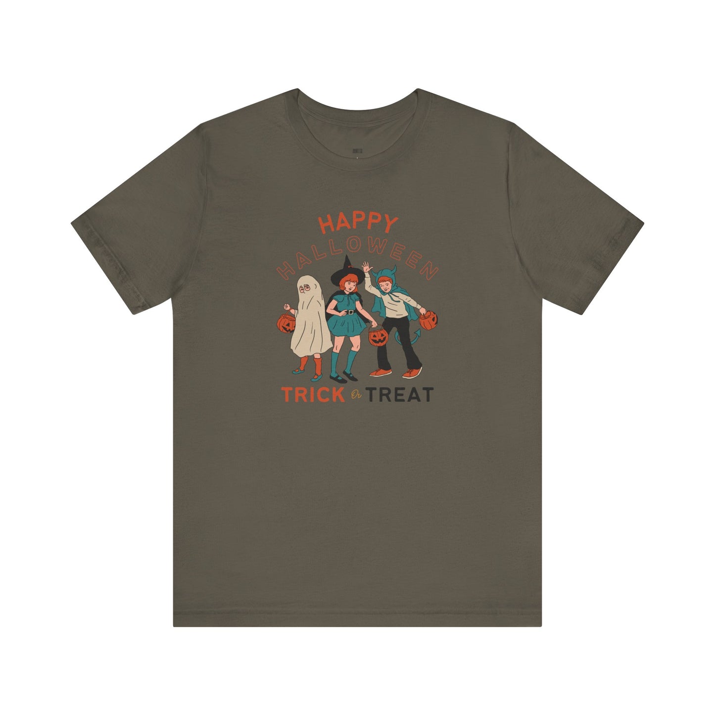 Happy Halloween Trick or Treat Vintage Vibe Tee โ Bella+Canvas 3001
