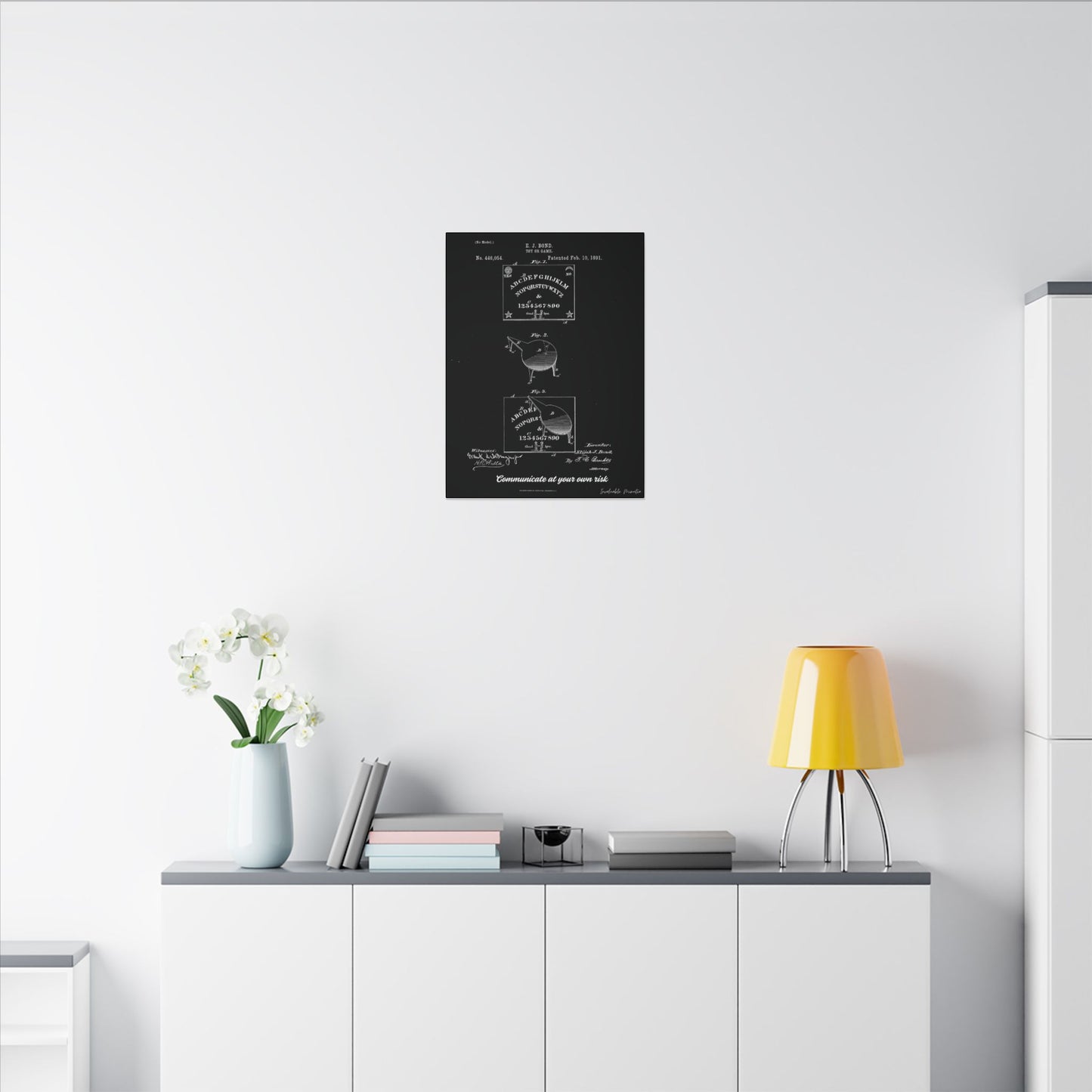 Ouija Board Patent Print (1891) – Gothic Spirit Board Canvas Wall Art
