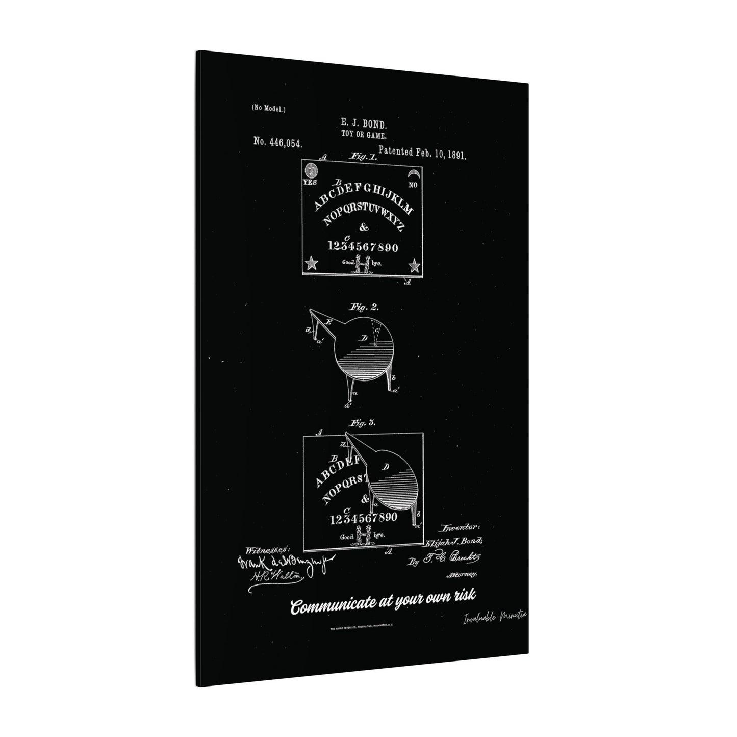 Ouija Board Patent Print (1891) – Gothic Spirit Board Canvas Wall Art