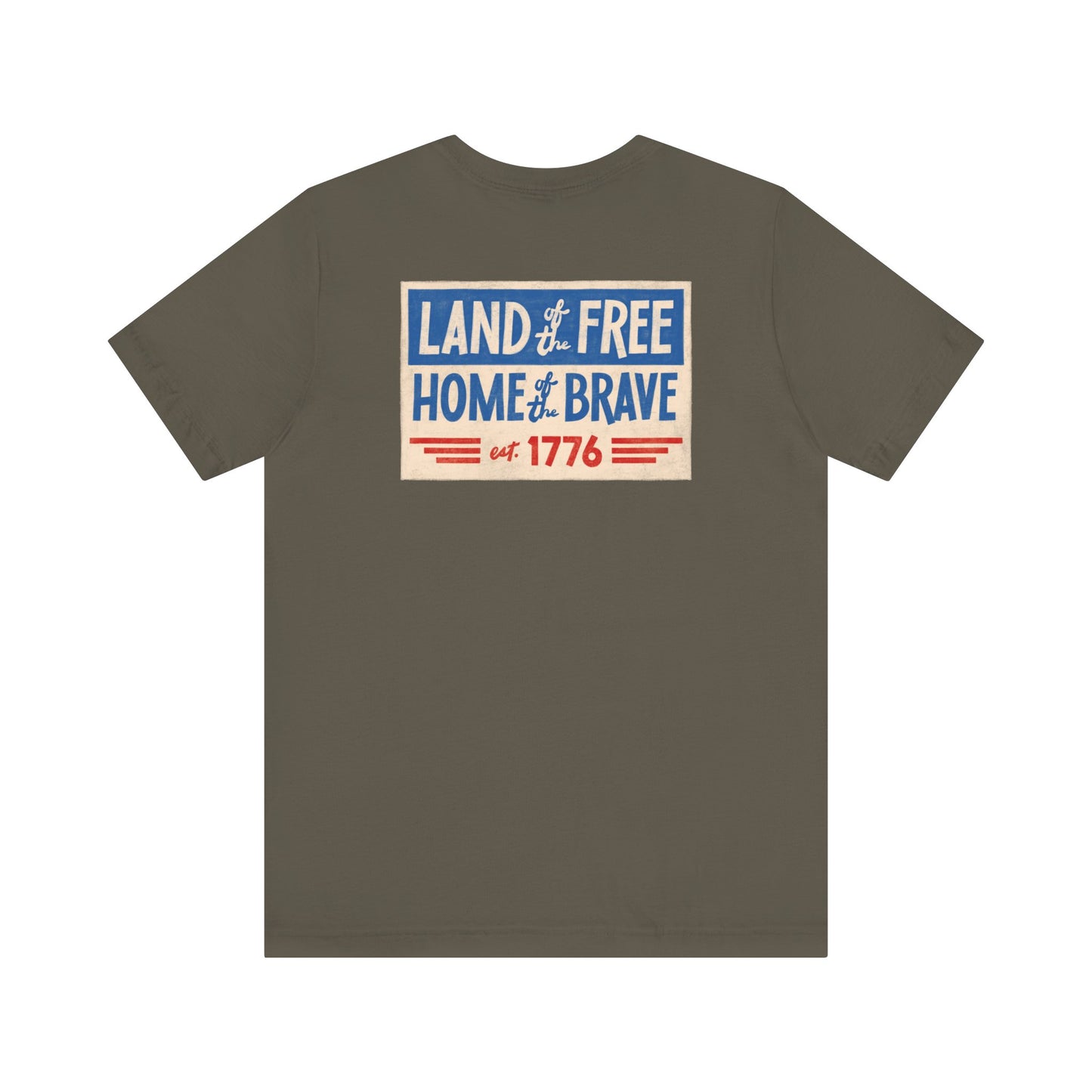 Happy 4th / Land of the Free Tee – Dual-Sided Print – Unisex Bella + Canvas Jersey T-Shirt