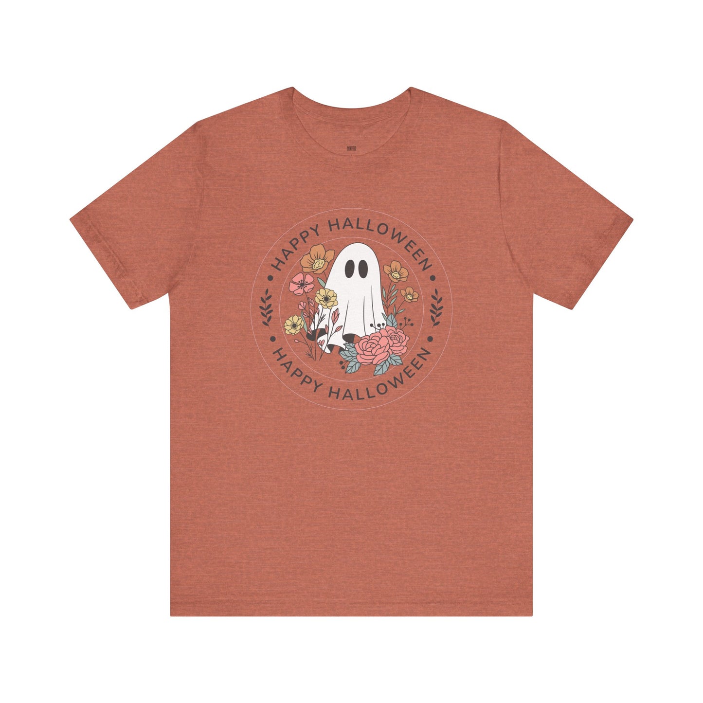 Happy Halloween Floral Ghost Tee – Bella+Canvas 3001