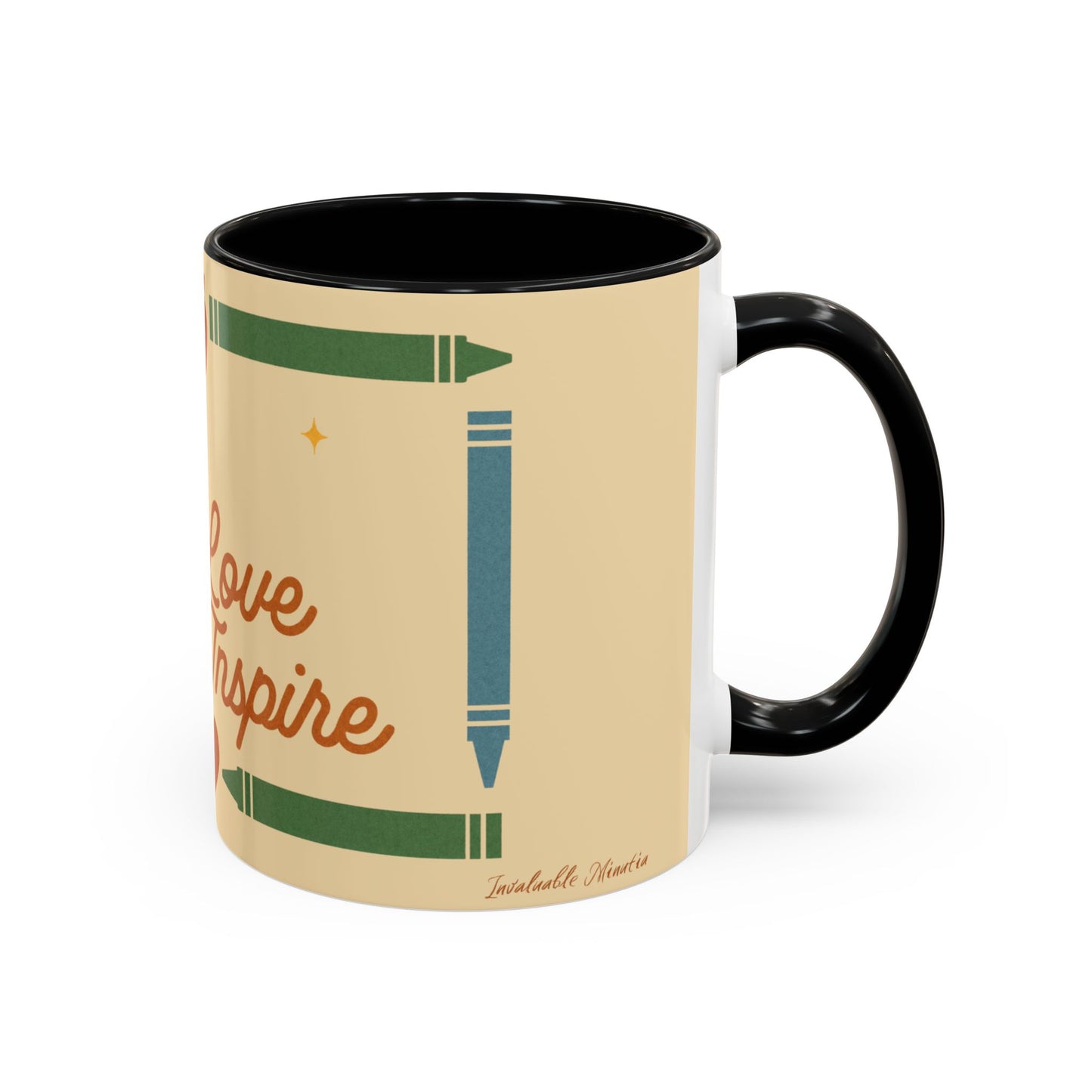 Teach Love Inspire Color Accent Mug (11oz/15oz) – Teacher Gift • Back to School • Durable Ceramic, Dishwasher & Microwave Safe