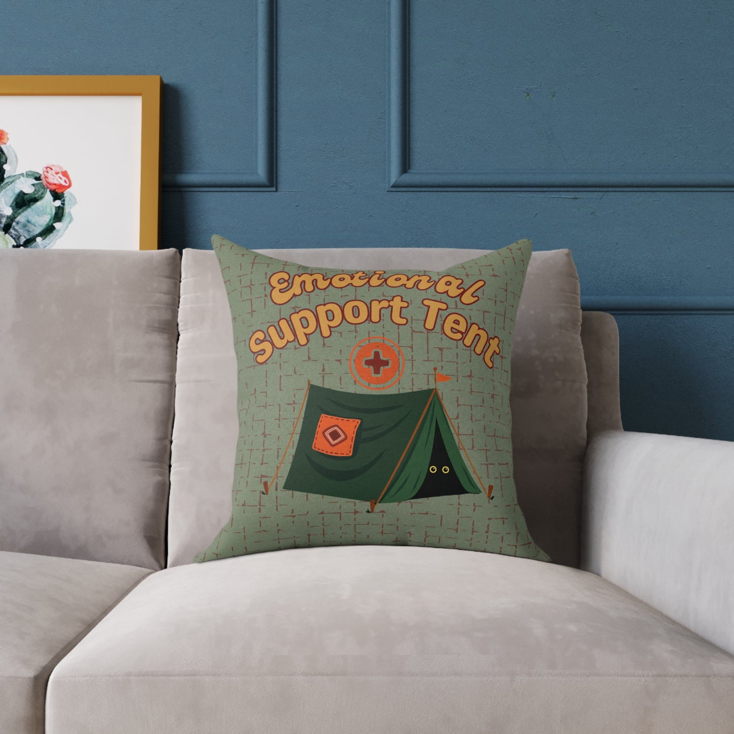 Fun Camping Decor Pillow - Emotional Support Tent β Boutique Canvas Throw Pillow