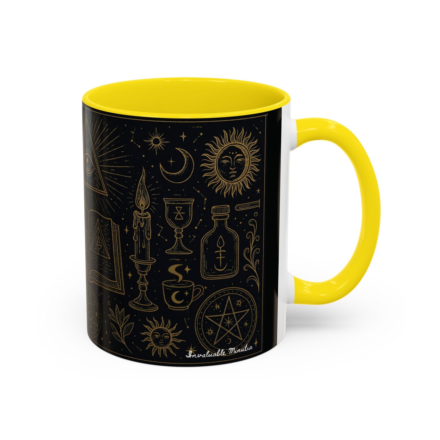 Witchy Aesthetic Coffee Mug โ 15oz Black & Purple Ceramic with Occult Symbols โ Goth Kitchen Decor, Halloween Gift Idea - 11oz/15oz