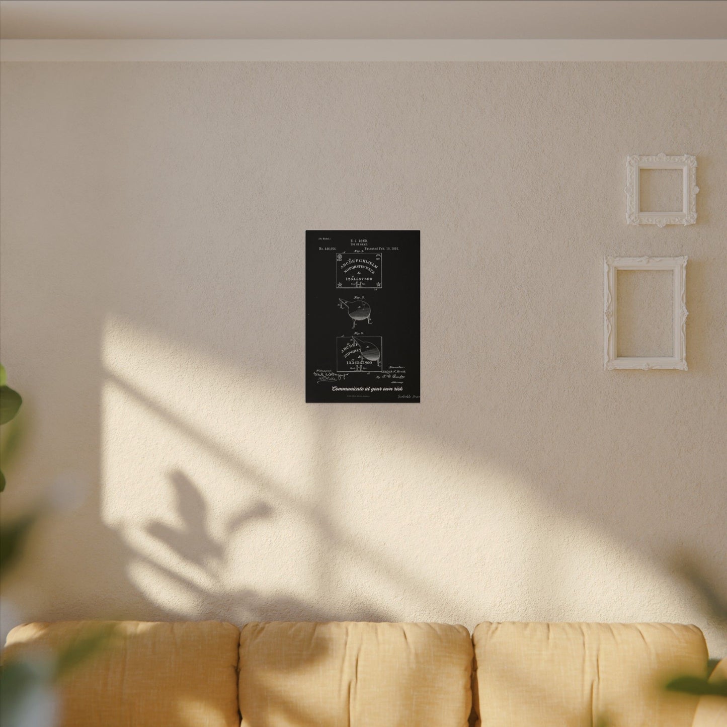 Ouija Board Patent Print (1891) – Gothic Spirit Board Canvas Wall Art
