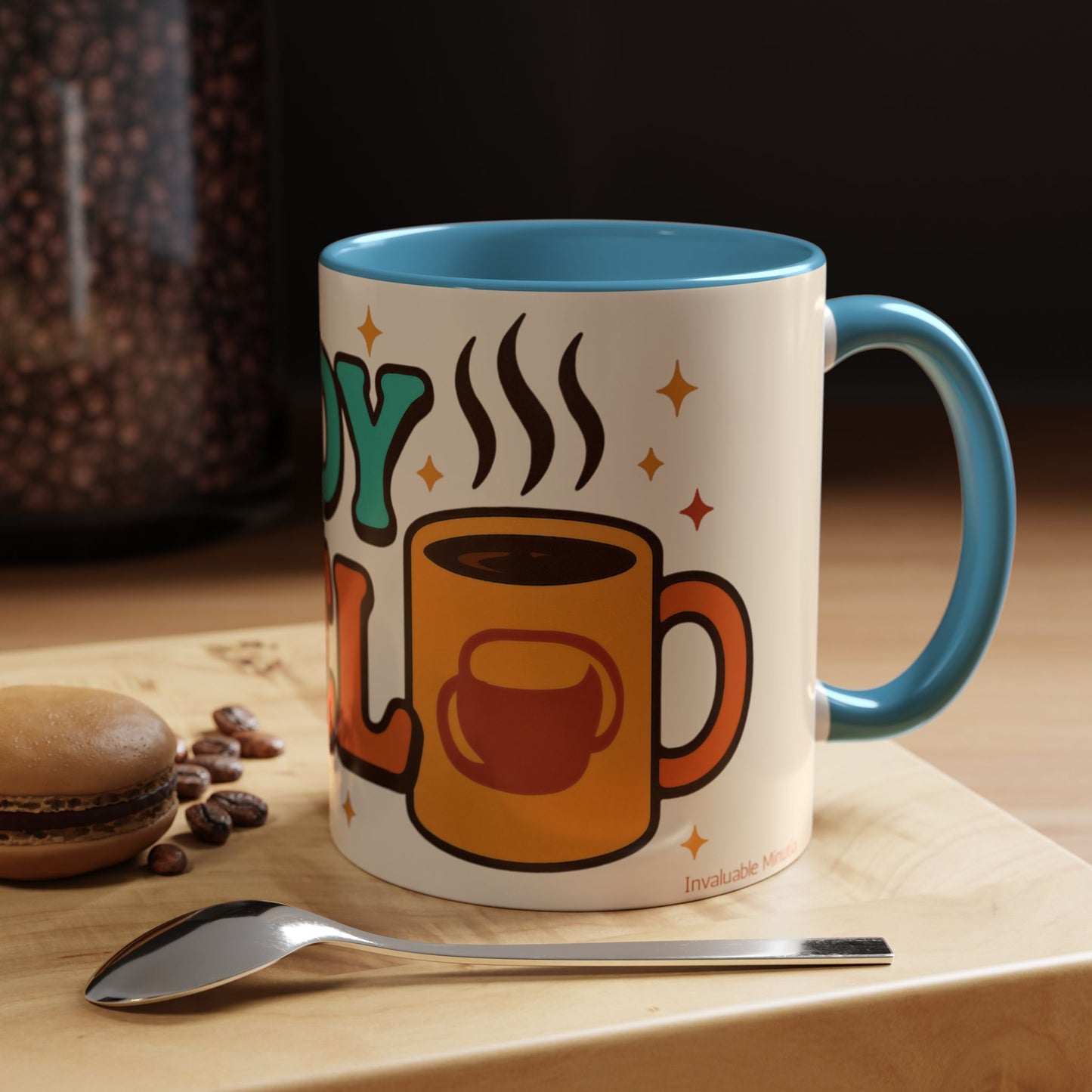 Study Fuel Color Accent Mug (11oz/15oz) – Retro Teacher/Student Coffee Cup • Back to School • Durable Ceramic