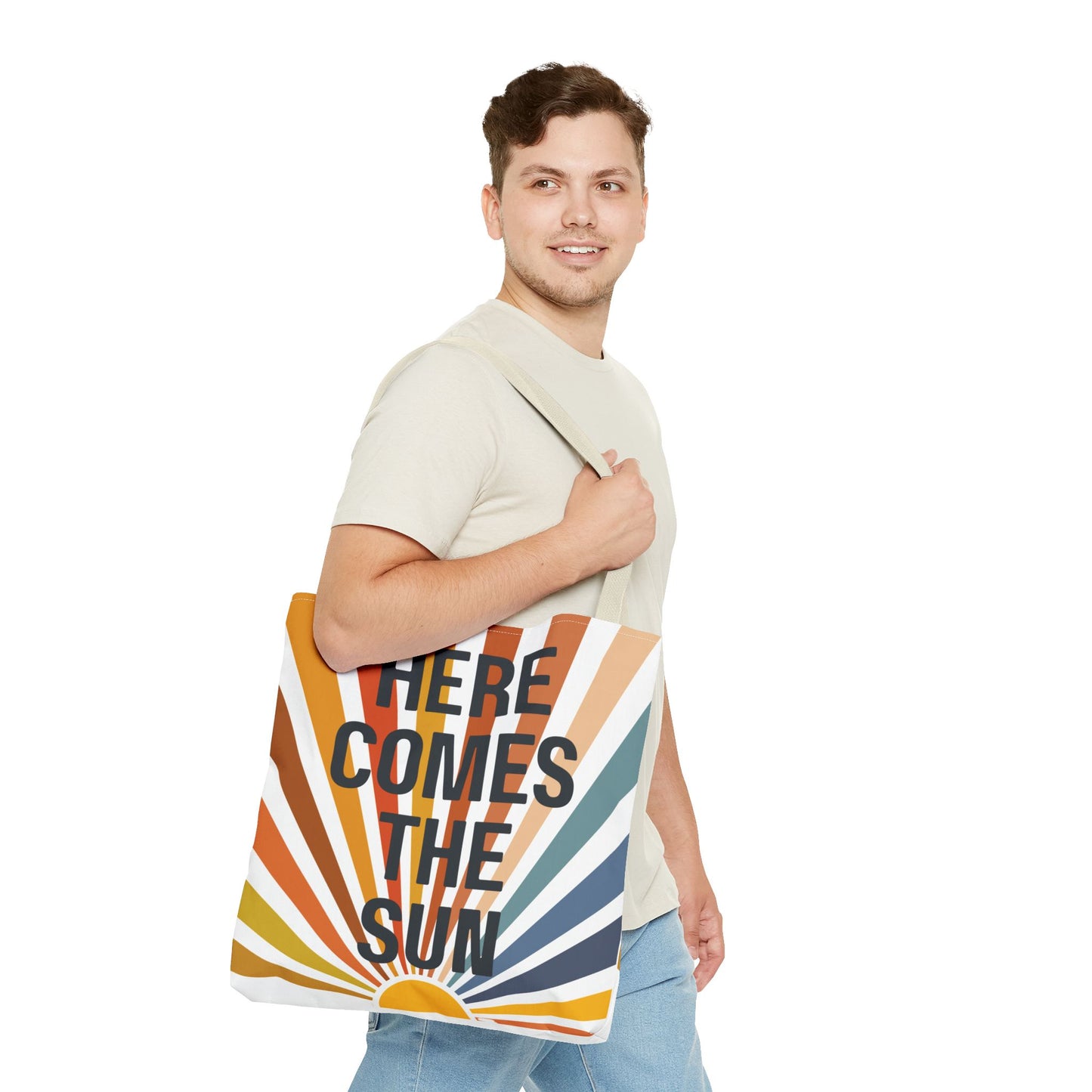Here Comes the Sun β Retro Sunburst Tote Bag