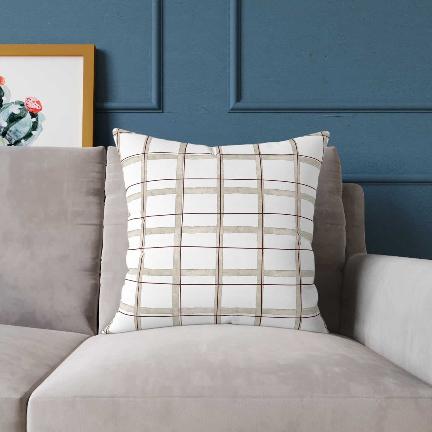 Modern Rustic Square Pillow, Cozy Home Decor, Throw Pillow for Living Room, Farmhouse Style Cushion, Perfect for Gifts