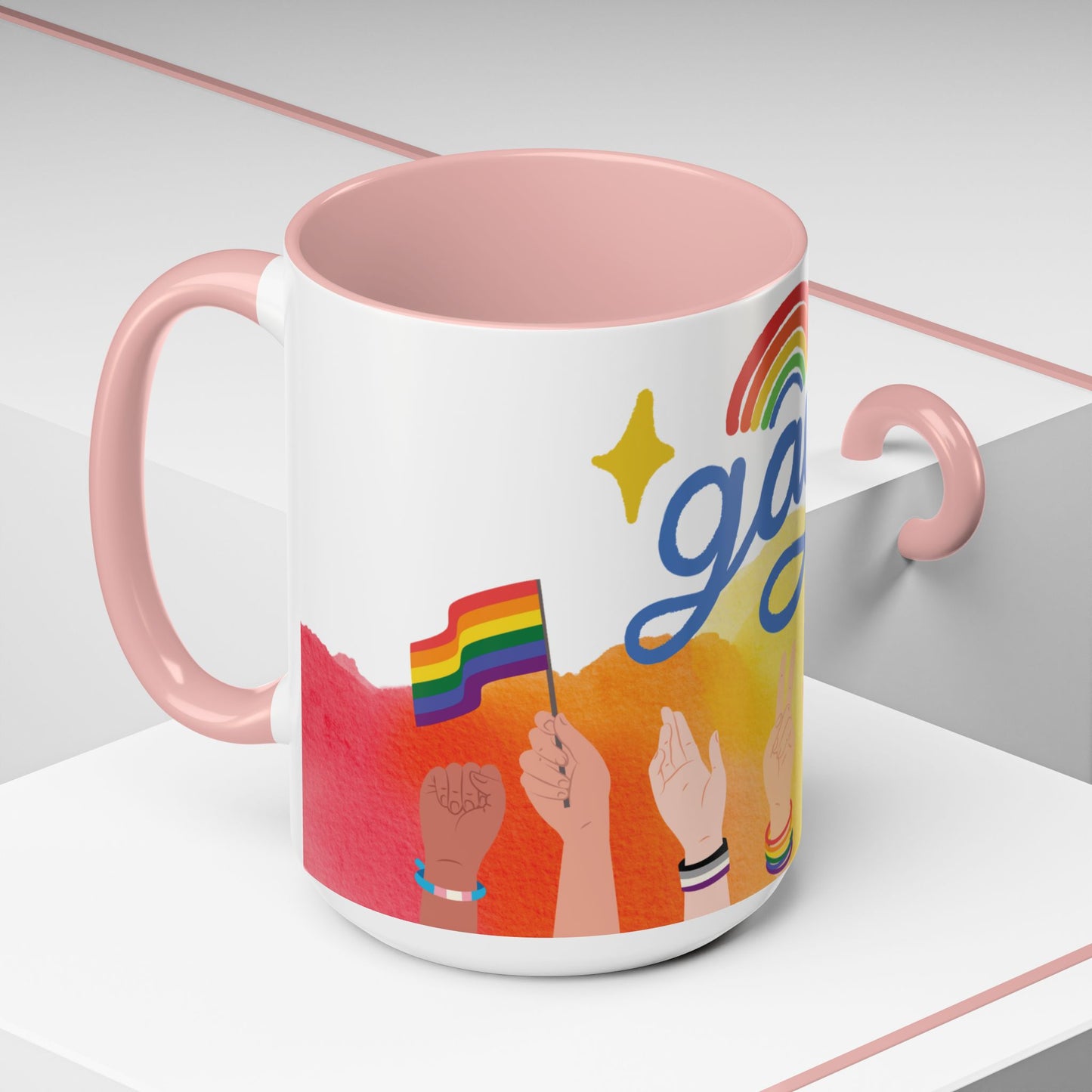 Bold Pride Accent Mug | Fun LGBTQ+ Gift | 11oz & 15oz Options