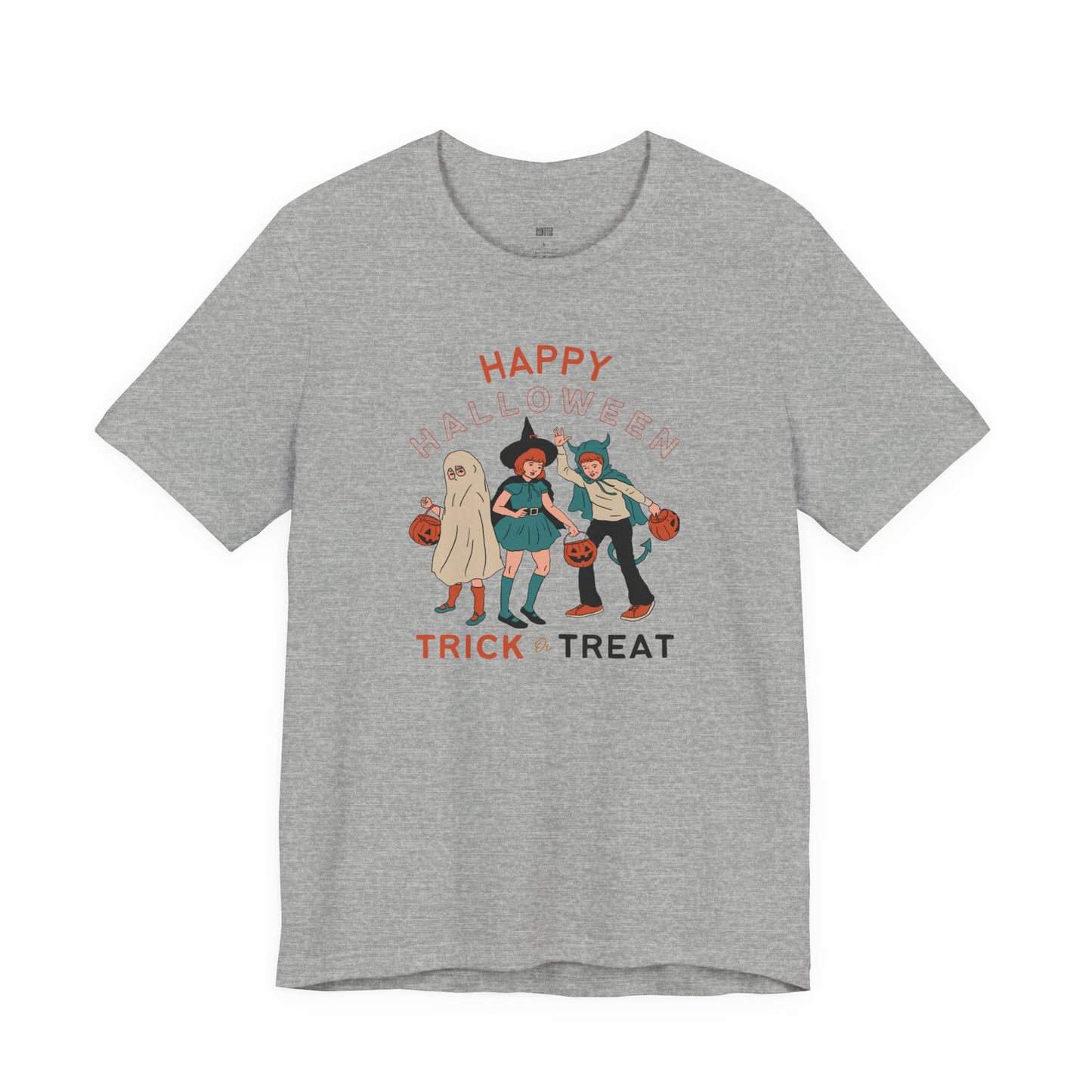 Happy Halloween Trick or Treat Vintage Vibe Tee โ Bella+Canvas 3001