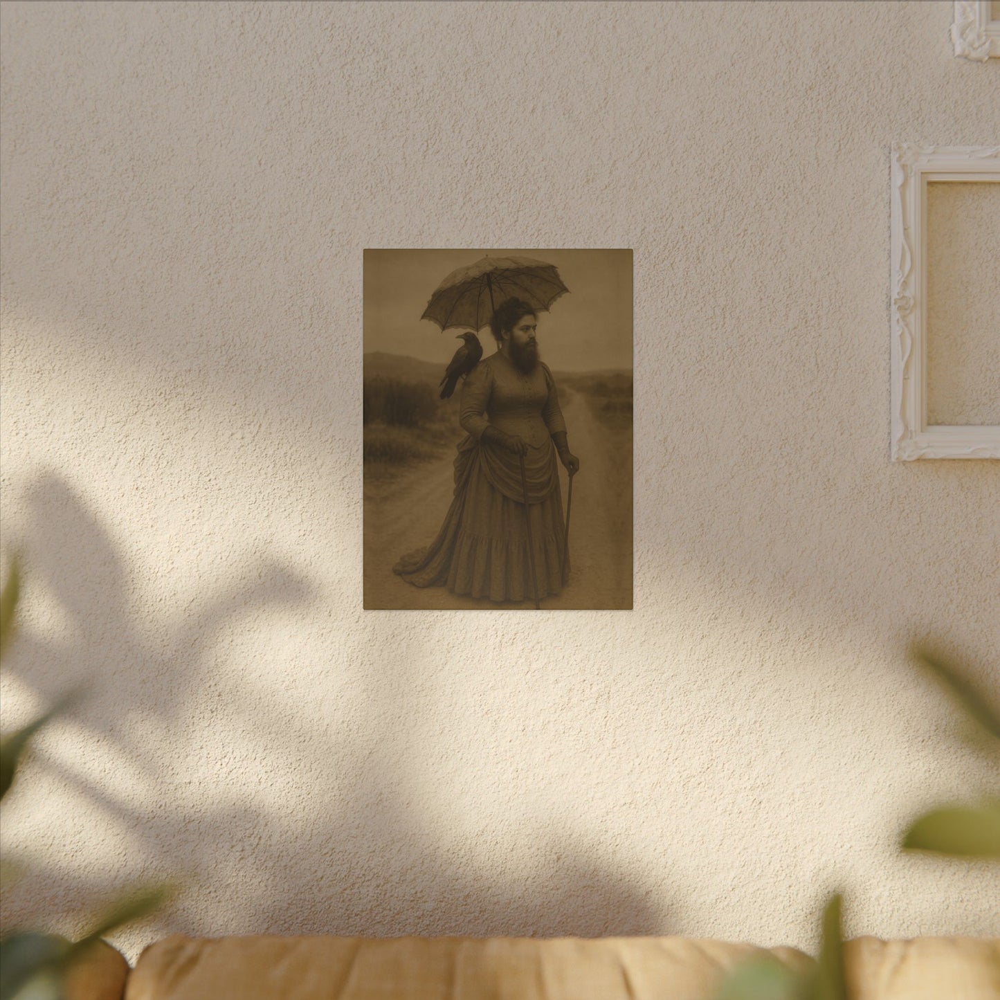 Bearded Lady with Crow β Matte Canvas Print (Gallery-Wrapped) 0.75"