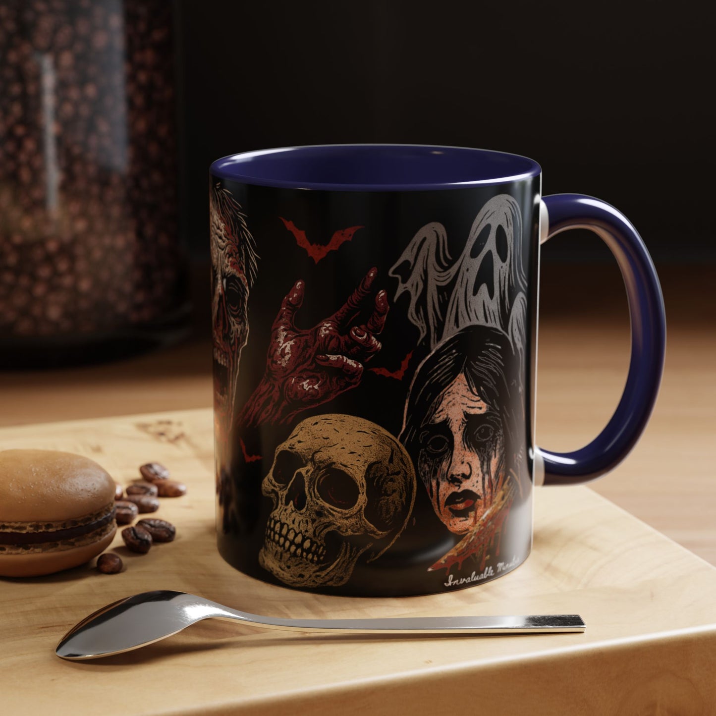 Horror Coffee Mug – Zombie Graveyard Halloween Design – 11oz & 15oz Ceramic – Creepy Goth Kitchen Decor