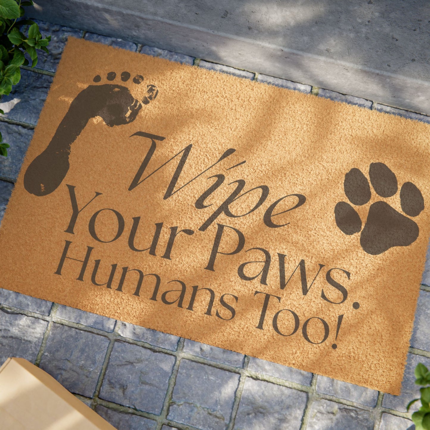 Wipe Your Paws. Humans Too! – Premium Coir Doormat, Pet-Friendly Funny Welcome Mat (24×16")