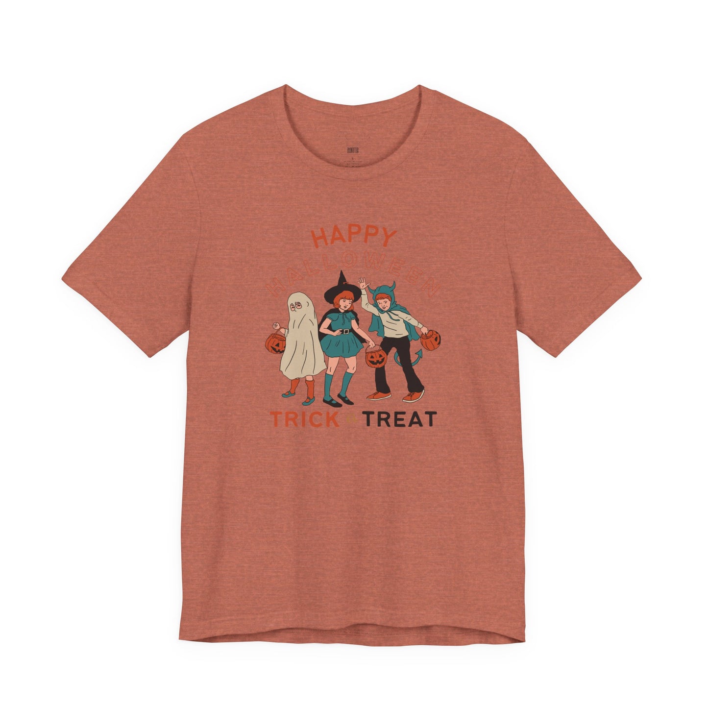 Happy Halloween Trick or Treat Vintage Vibe Tee โ Bella+Canvas 3001