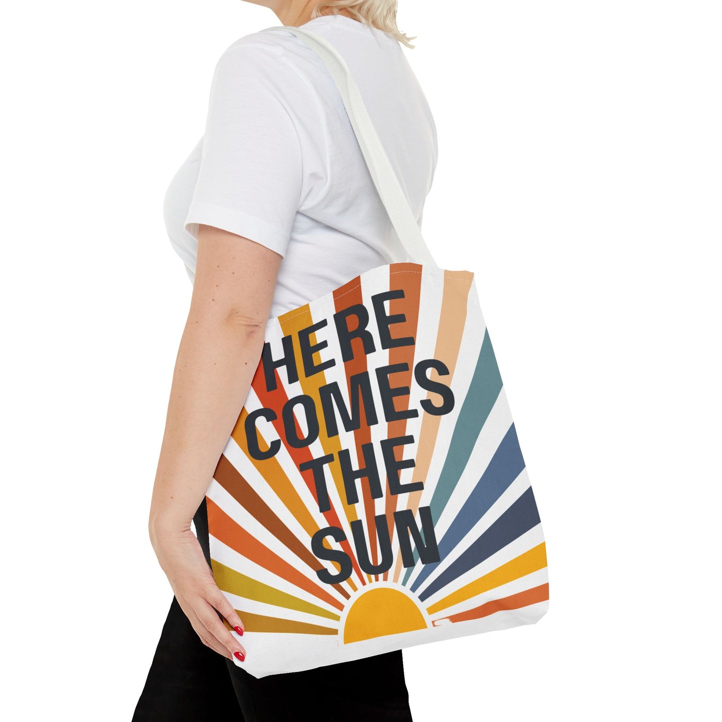Here Comes the Sun β Retro Sunburst Tote Bag