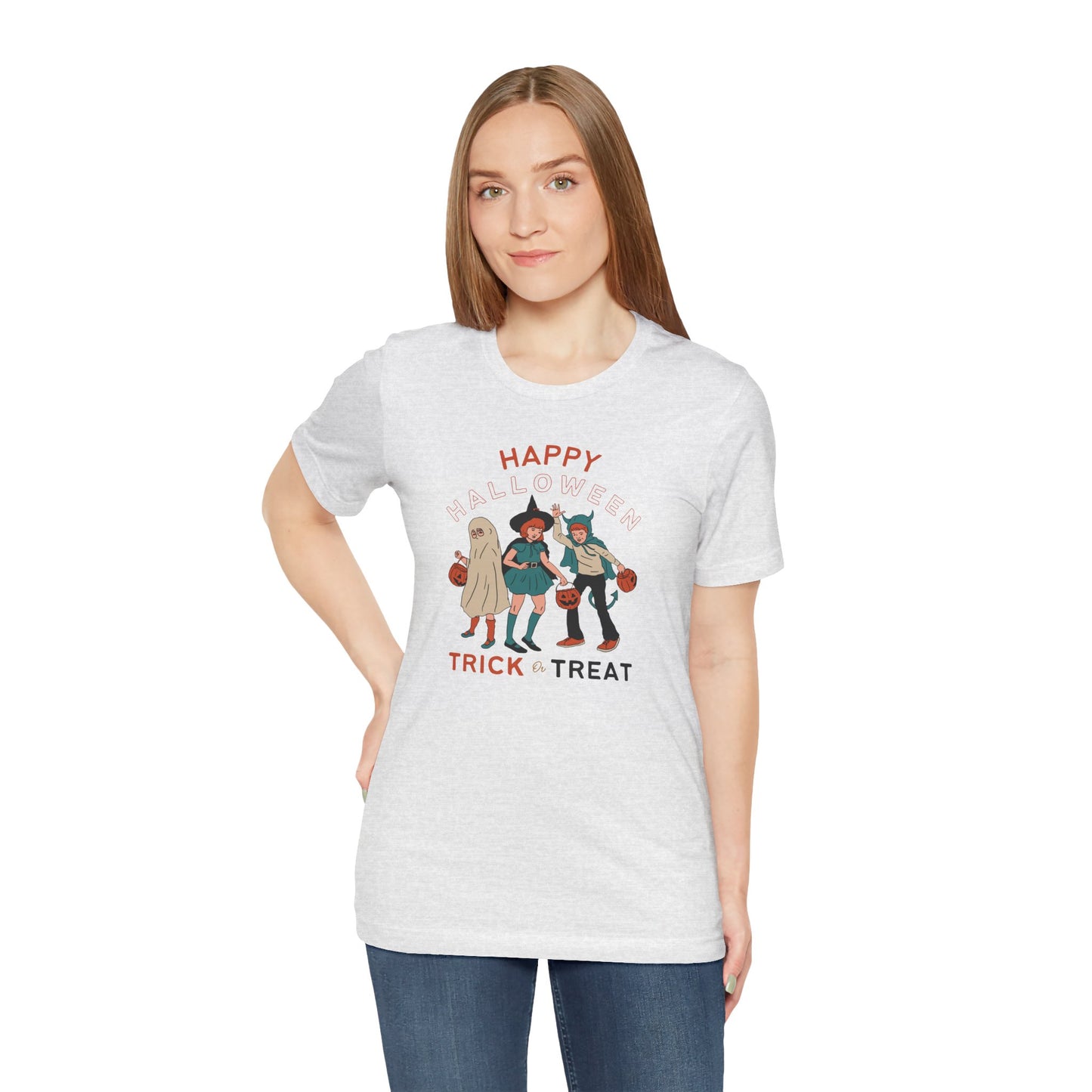 Happy Halloween Trick or Treat Vintage Vibe Tee โ Bella+Canvas 3001