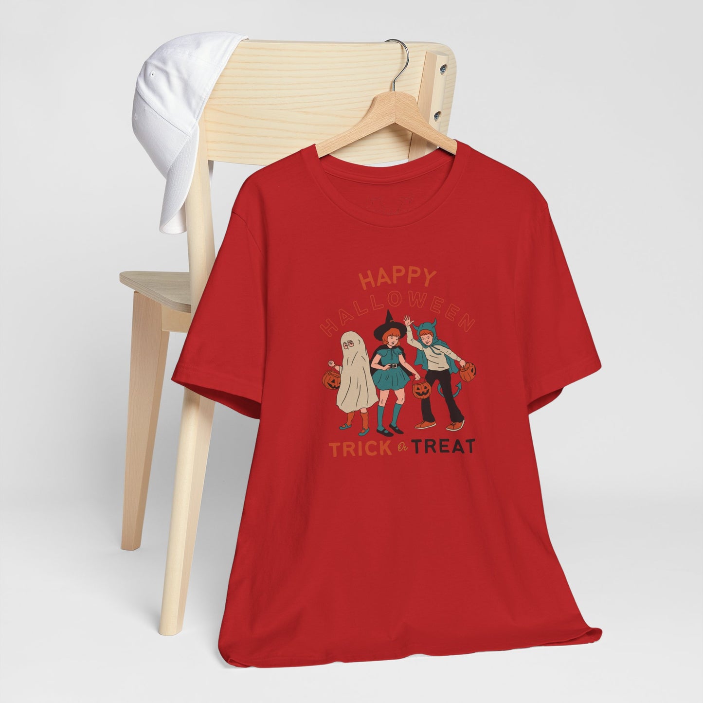 Happy Halloween Trick or Treat Vintage Vibe Tee โ Bella+Canvas 3001