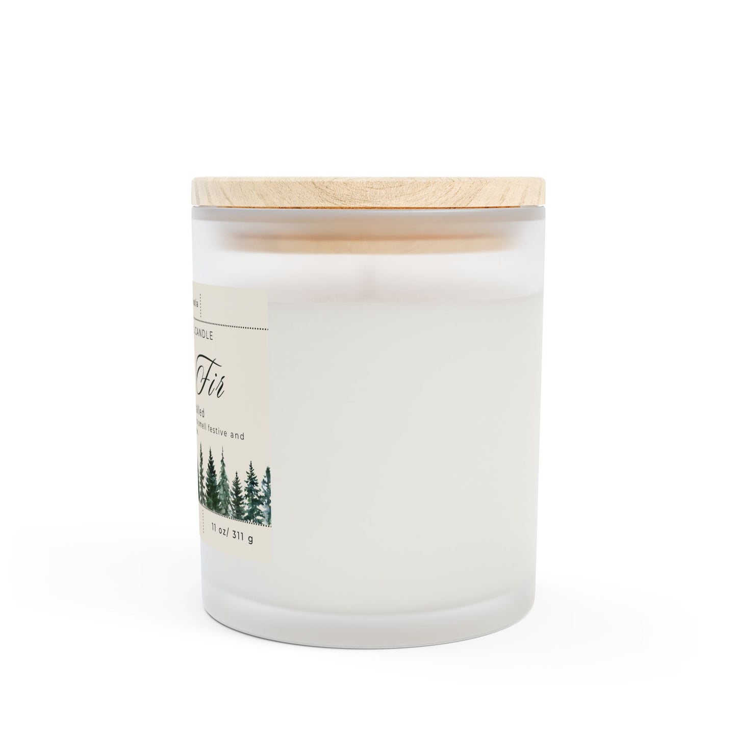11oz Frosted Glass Natural Soy Wax Candle with Wooden Wick – Available in 9 Scents
