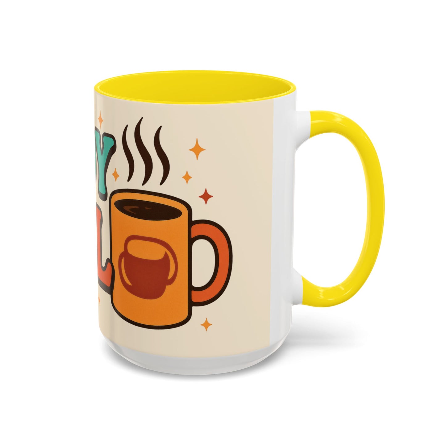 Study Fuel Color Accent Mug (11oz/15oz) – Retro Teacher/Student Coffee Cup • Back to School • Durable Ceramic