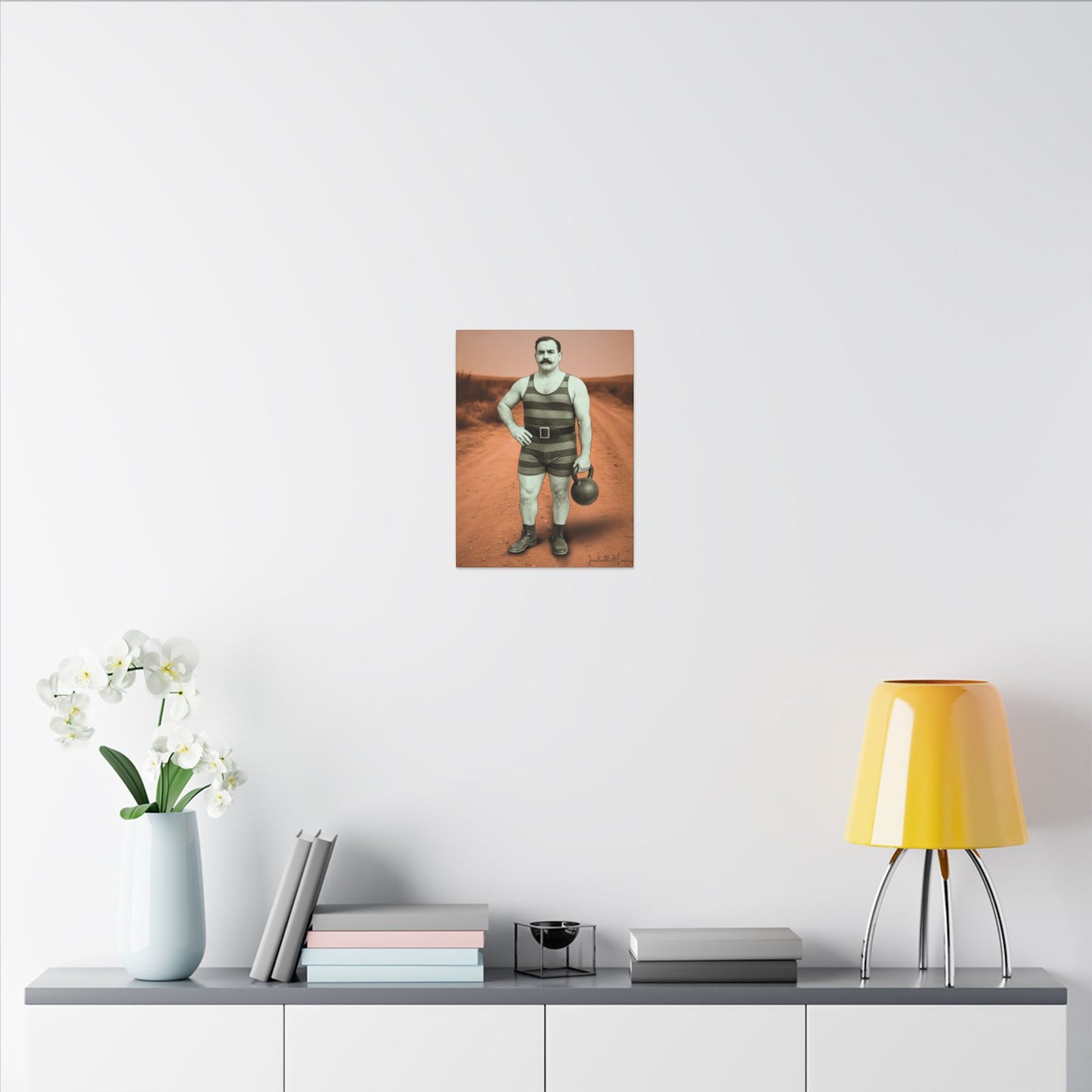 The Strongman – Matte Canvas Print (Gallery-Wrapped) 0.75" – Vintage Circus-Inspired Canvas Wall Art