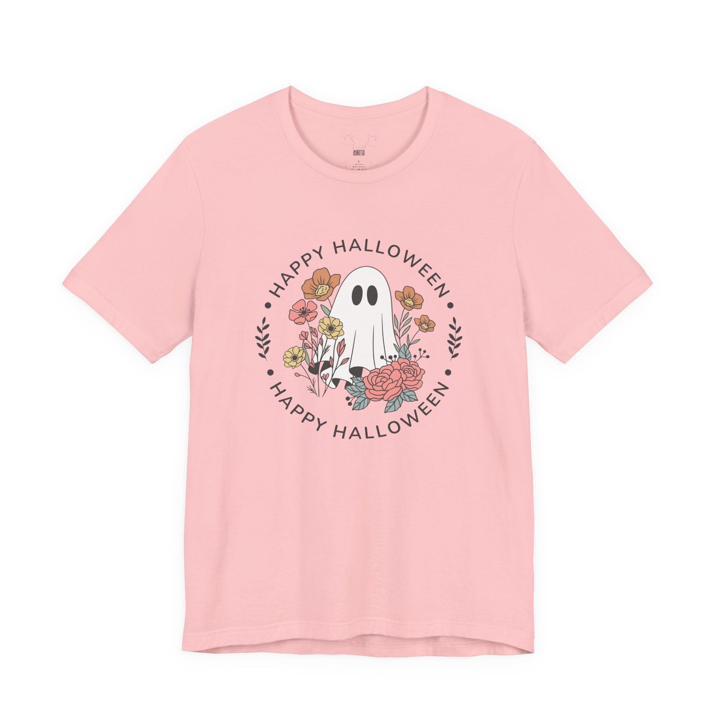 Happy Halloween Floral Ghost Tee – Bella+Canvas 3001