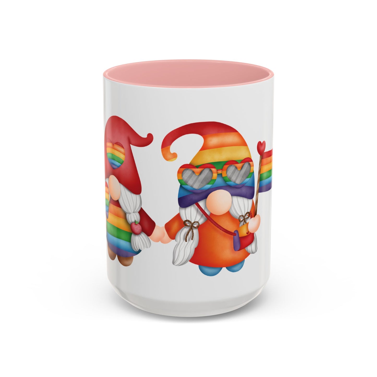 Pride Gnome Accent Mug | Rainbow Love Coffee Cup | 11oz & 15oz