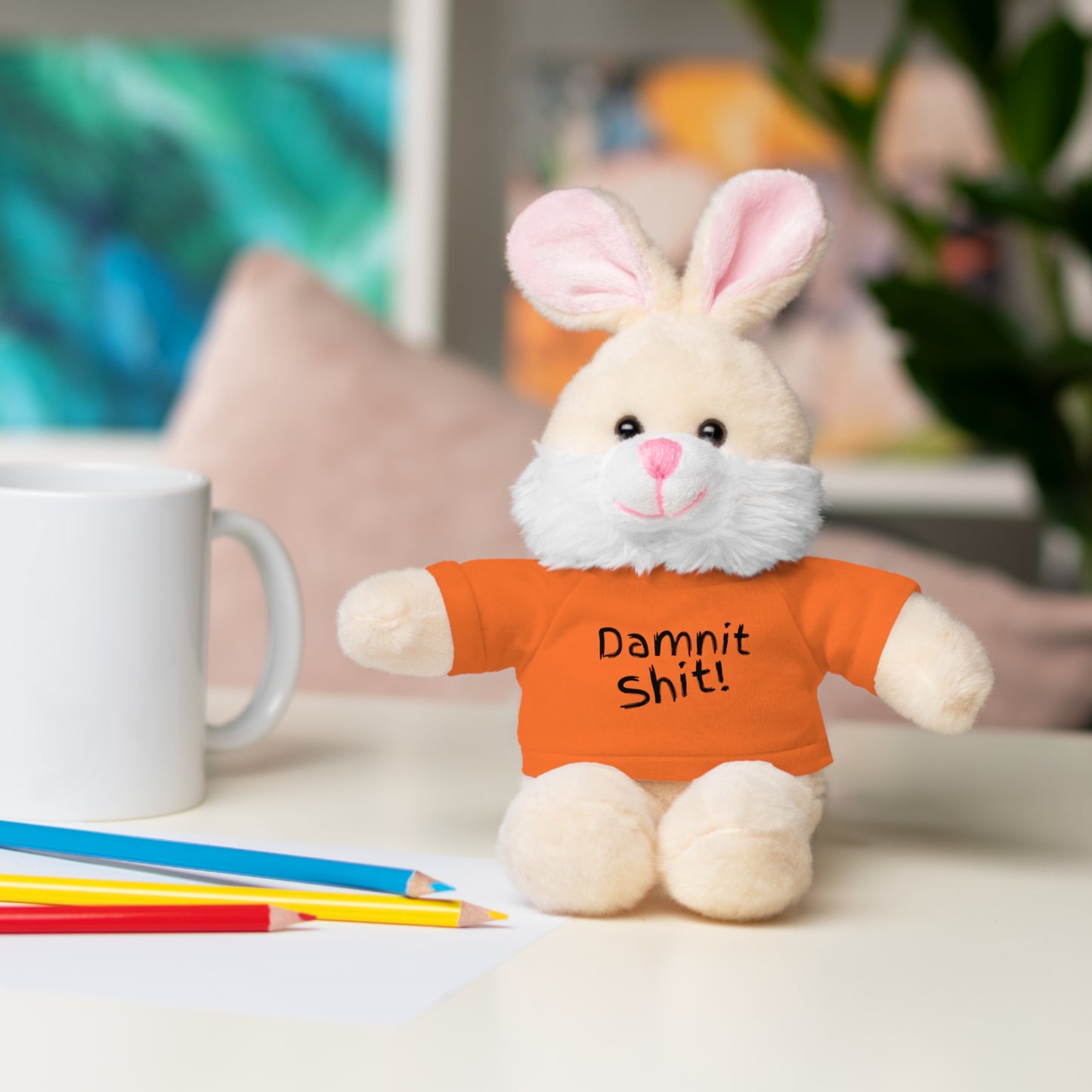 8" Funny Stuffed Animal Gift for Adults, Cute Plush Toy, Humor Bear, Sarcastic Gifts, Quirky Decor, Comfort Toy with Quote