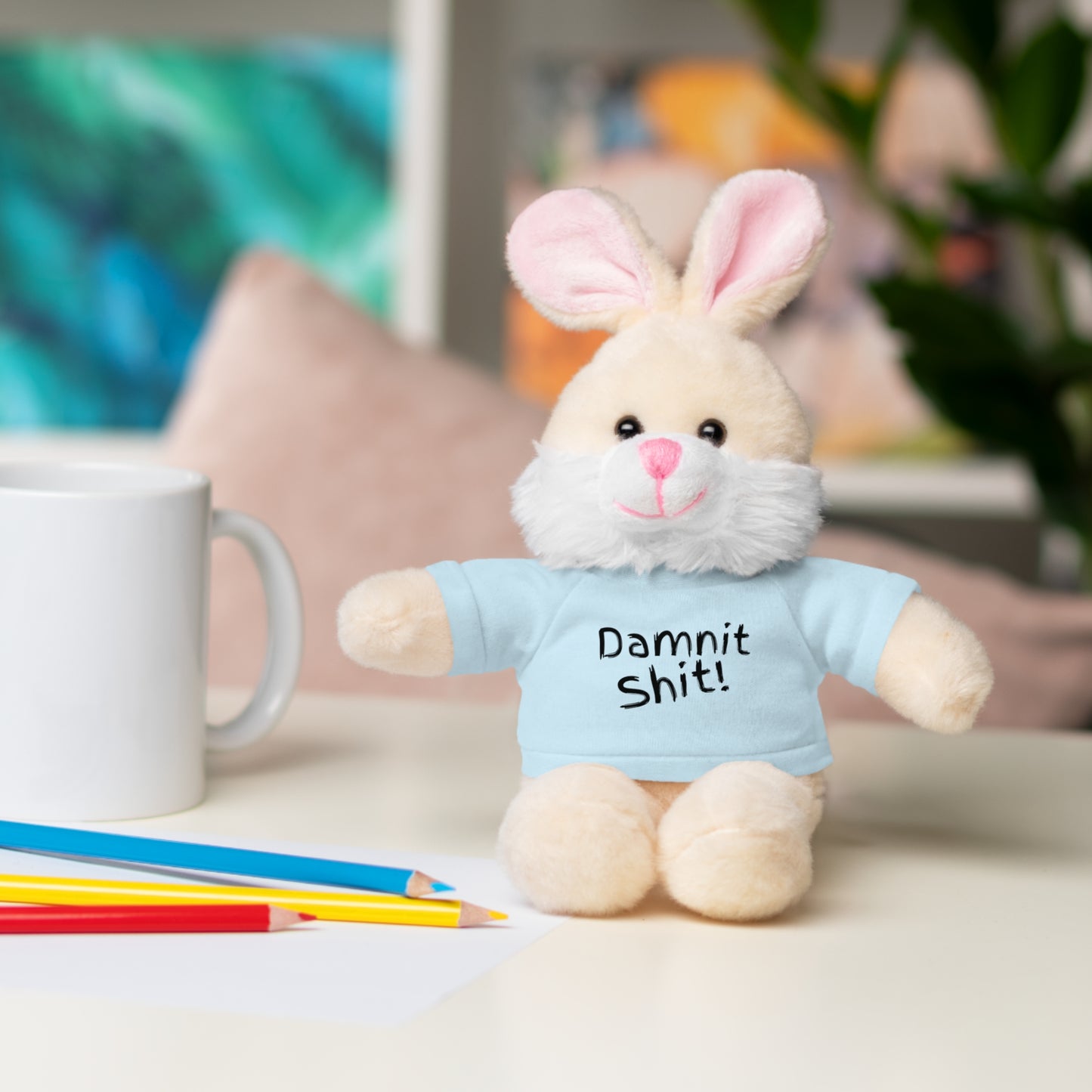 8" Funny Stuffed Animal Gift for Adults, Cute Plush Toy, Humor Bear, Sarcastic Gifts, Quirky Decor, Comfort Toy with Quote