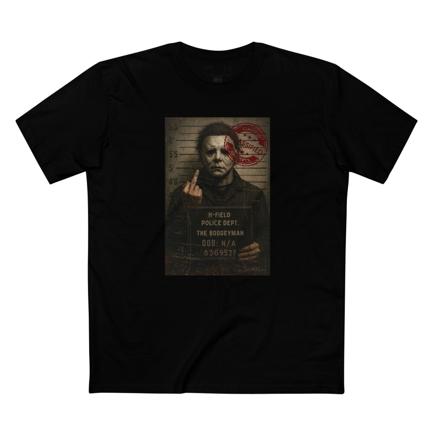 Michael Mugshot Tee – Distressed Horrorcore Slasher Shirt Premium Tee