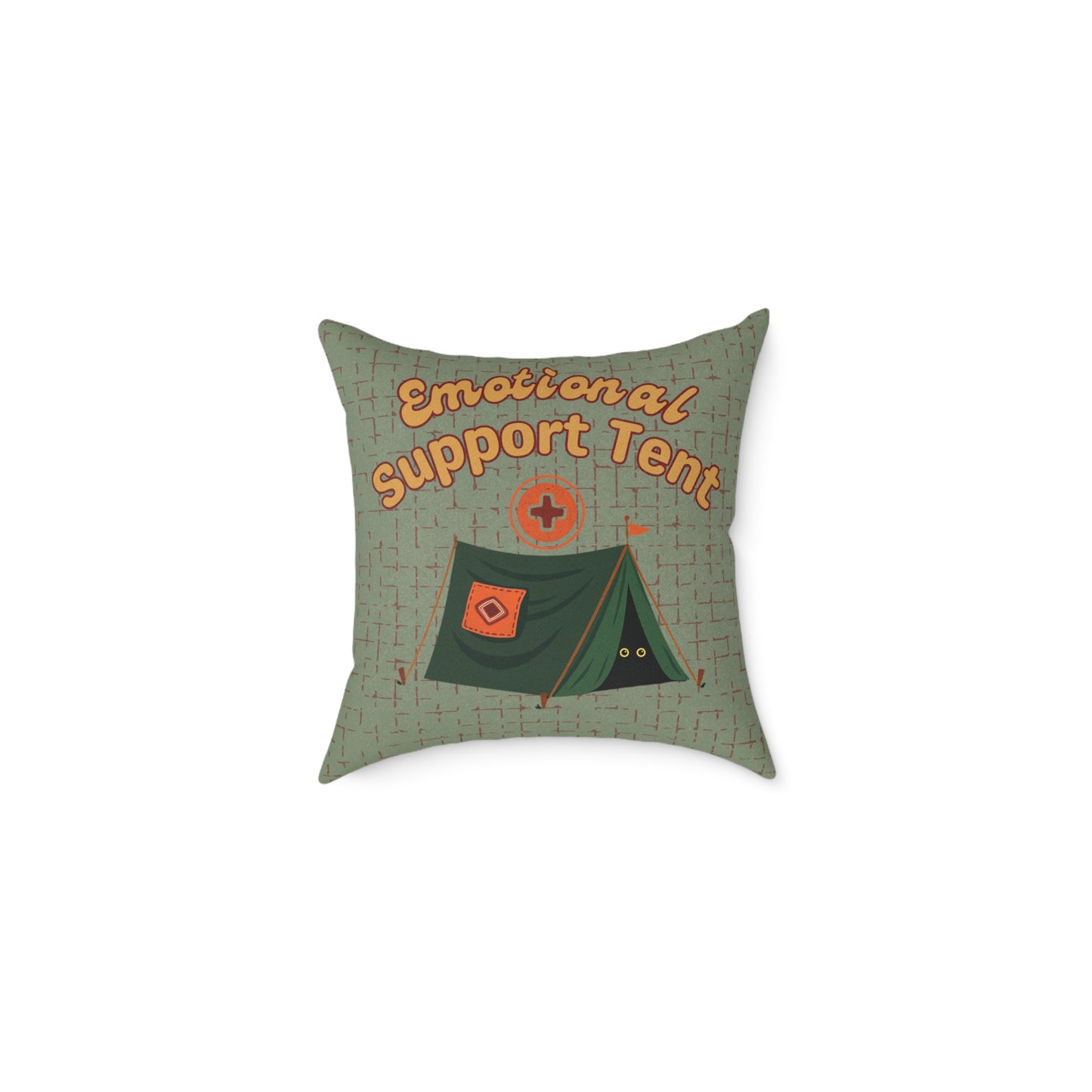 Fun Camping Decor Pillow - Emotional Support Tent β Boutique Canvas Throw Pillow