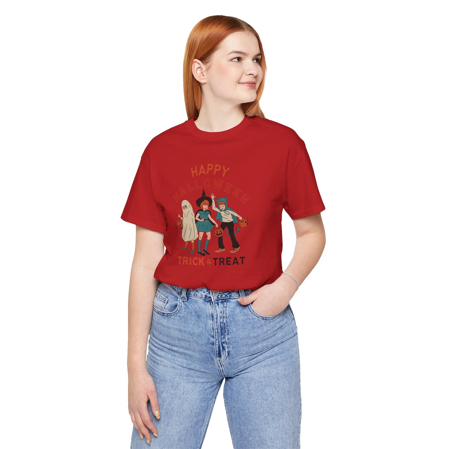 Happy Halloween Trick or Treat Vintage Vibe Tee โ Bella+Canvas 3001